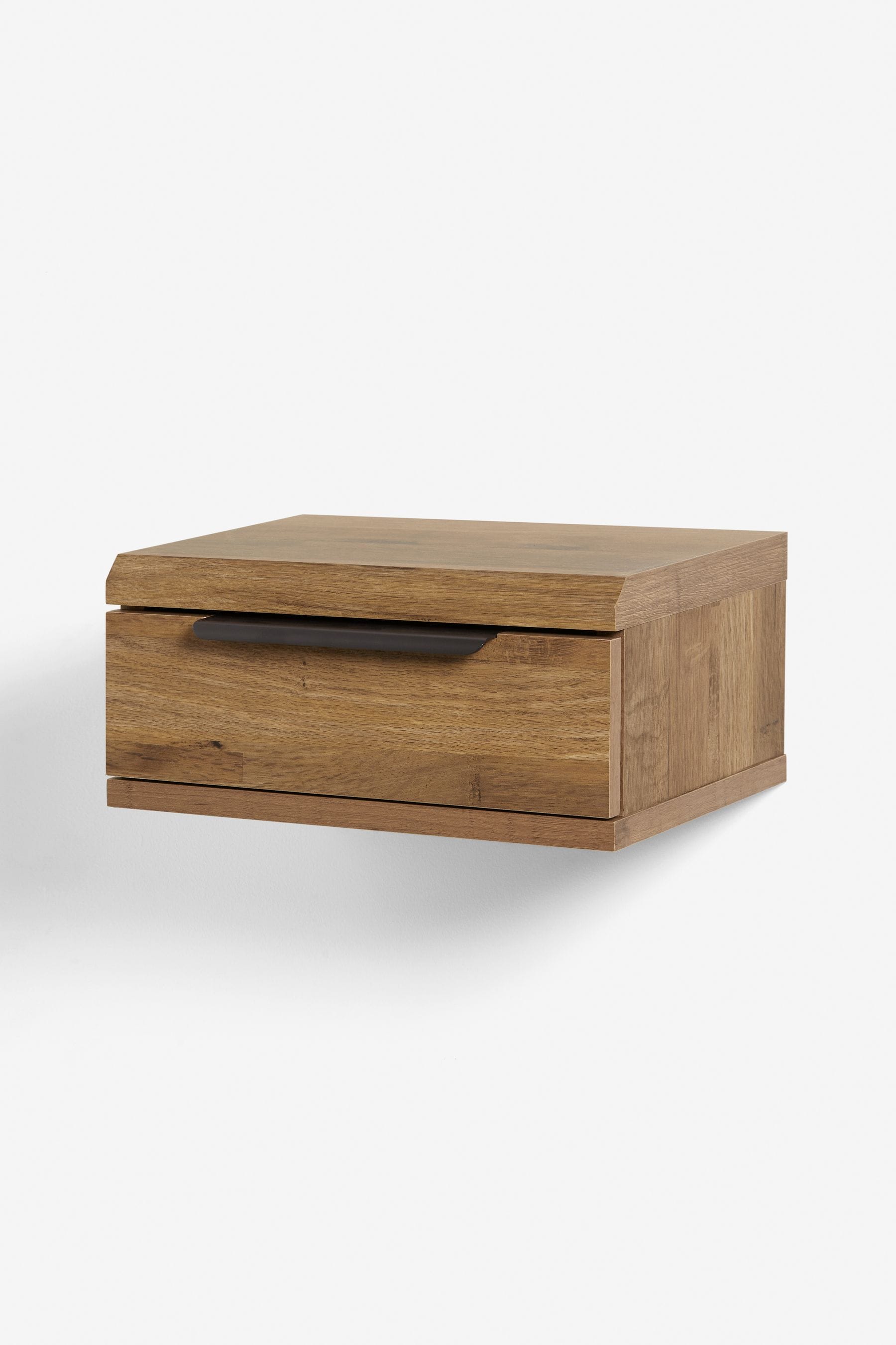 Buy Dark Bronx Oak Effect Wall Mounted Bedside Table from the Next UK