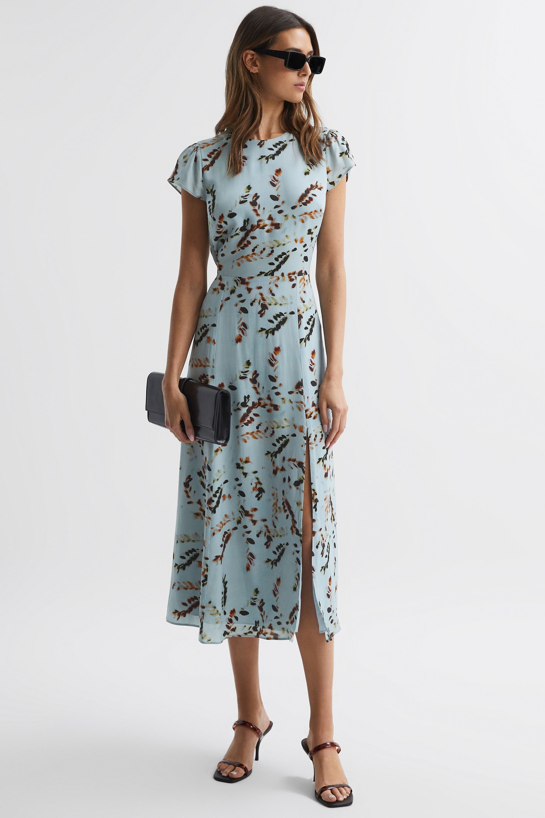 Buy Reiss Sage Livia Floral Cut-Out Back Midi Dress from the Next UK ...