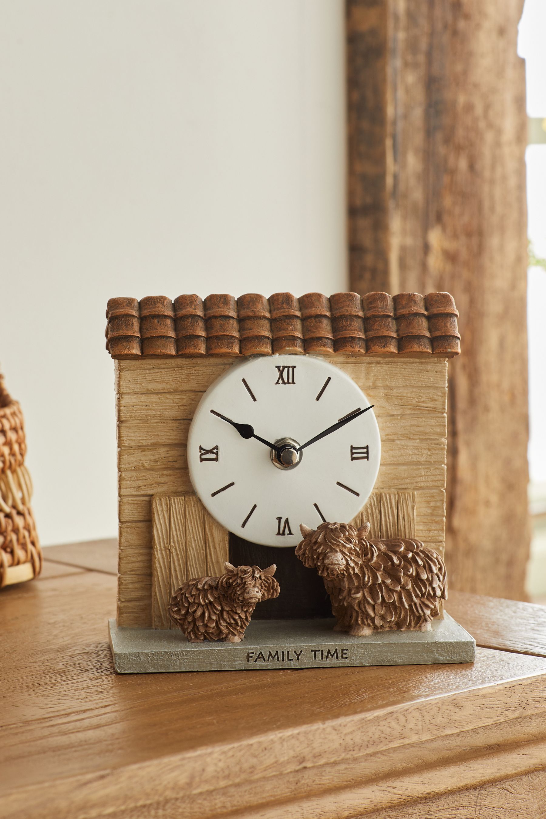 Buy Natural Hamish the Highland Cow Barn Mantel Clock from the Next UK