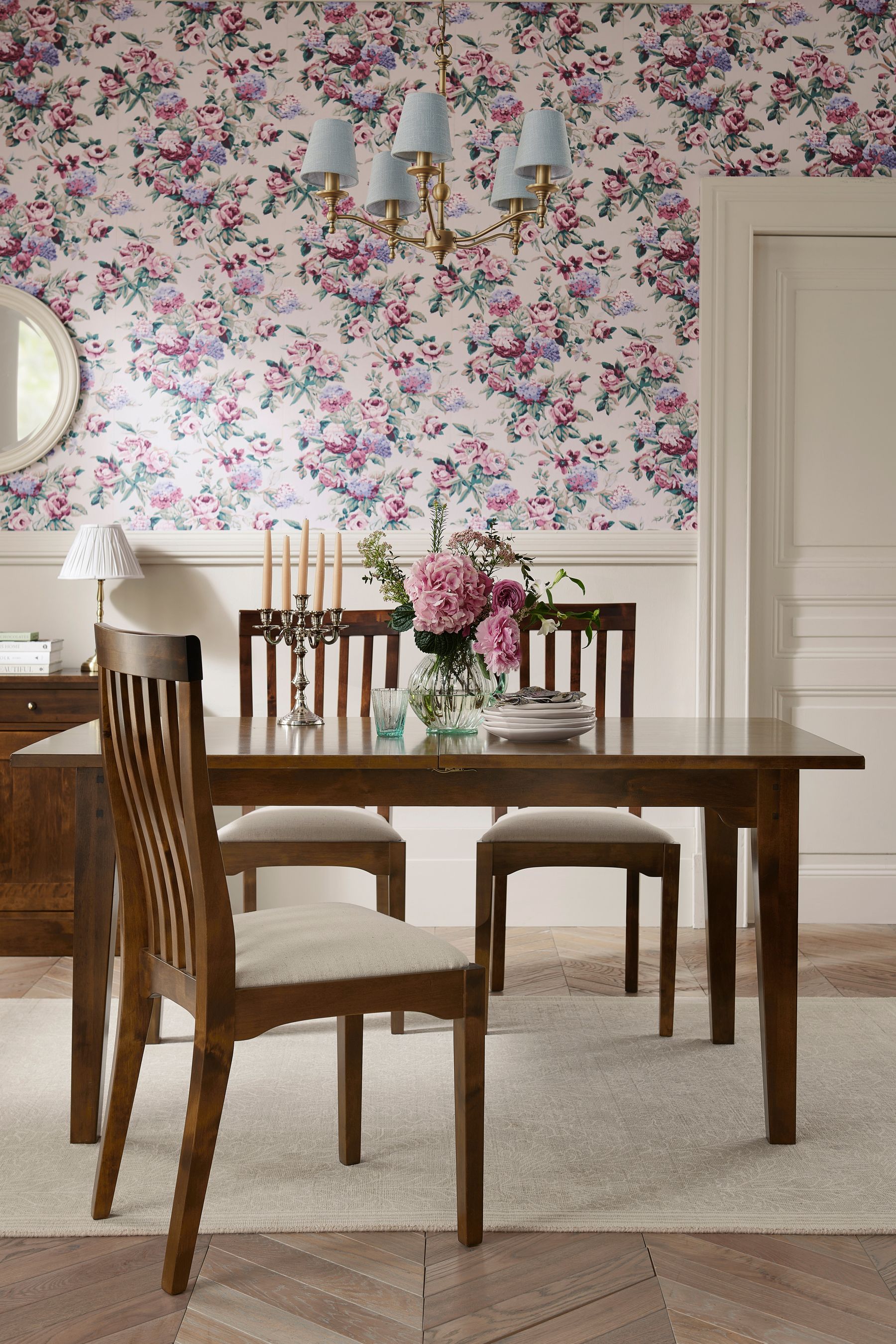 Buy Laura Ashley Dark Chestnut Garrat Extending Dining Table from the