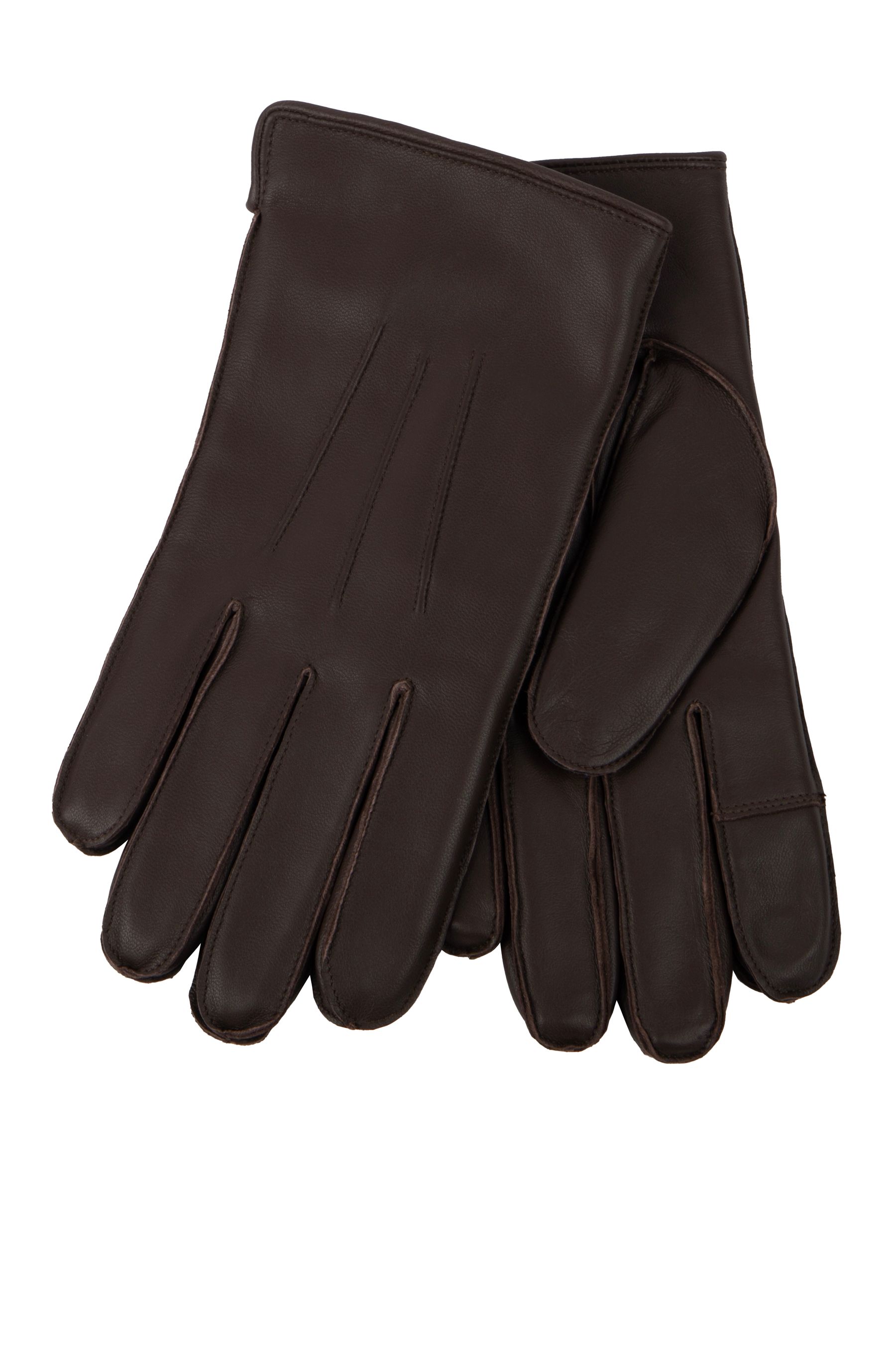 Buy Totes Brown Isotoner Mens Premium 3 Point Leather Gloves With Faux