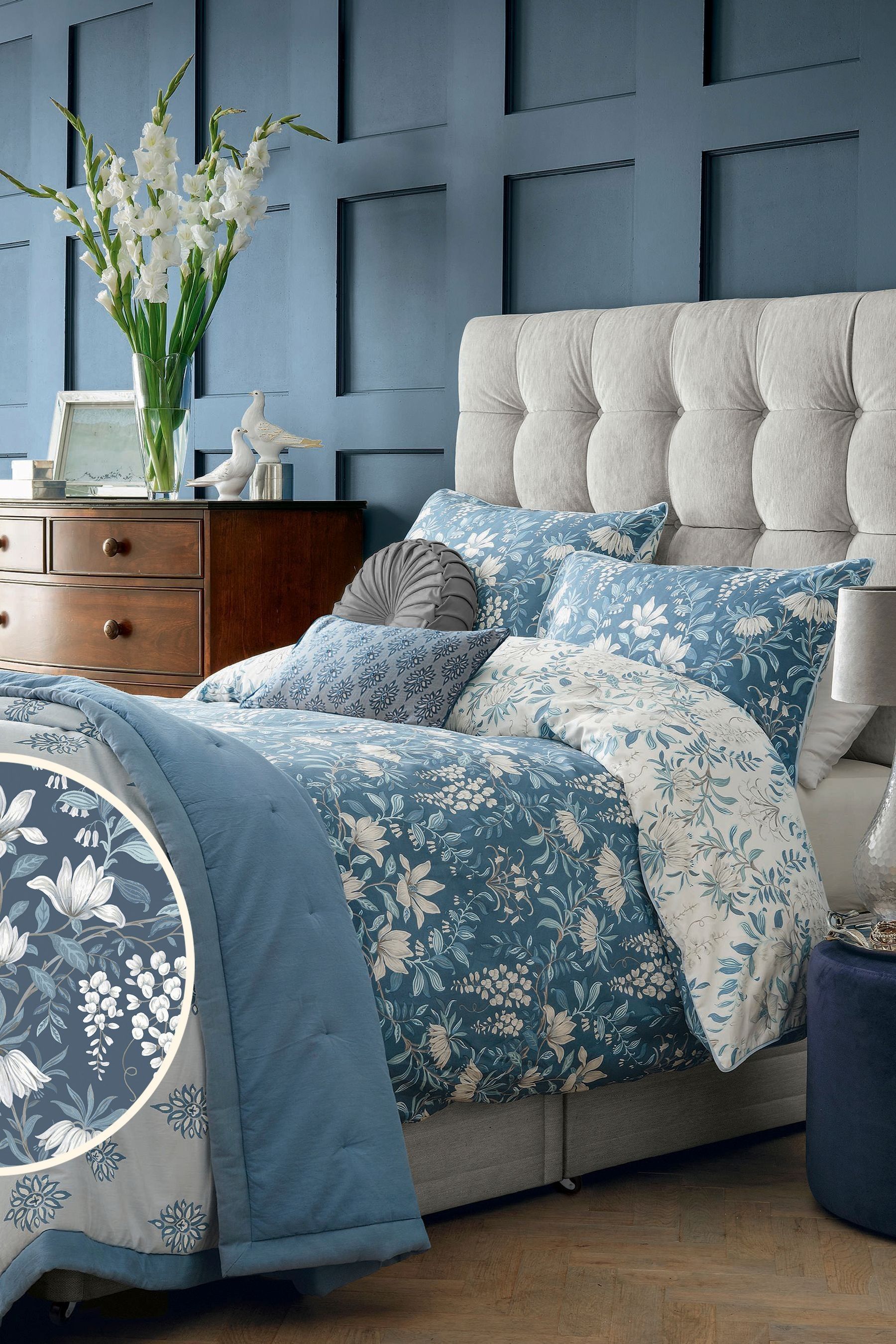 Buy Laura Ashley Seaspray Parterre Duvet Cover And Pillowcase Set from