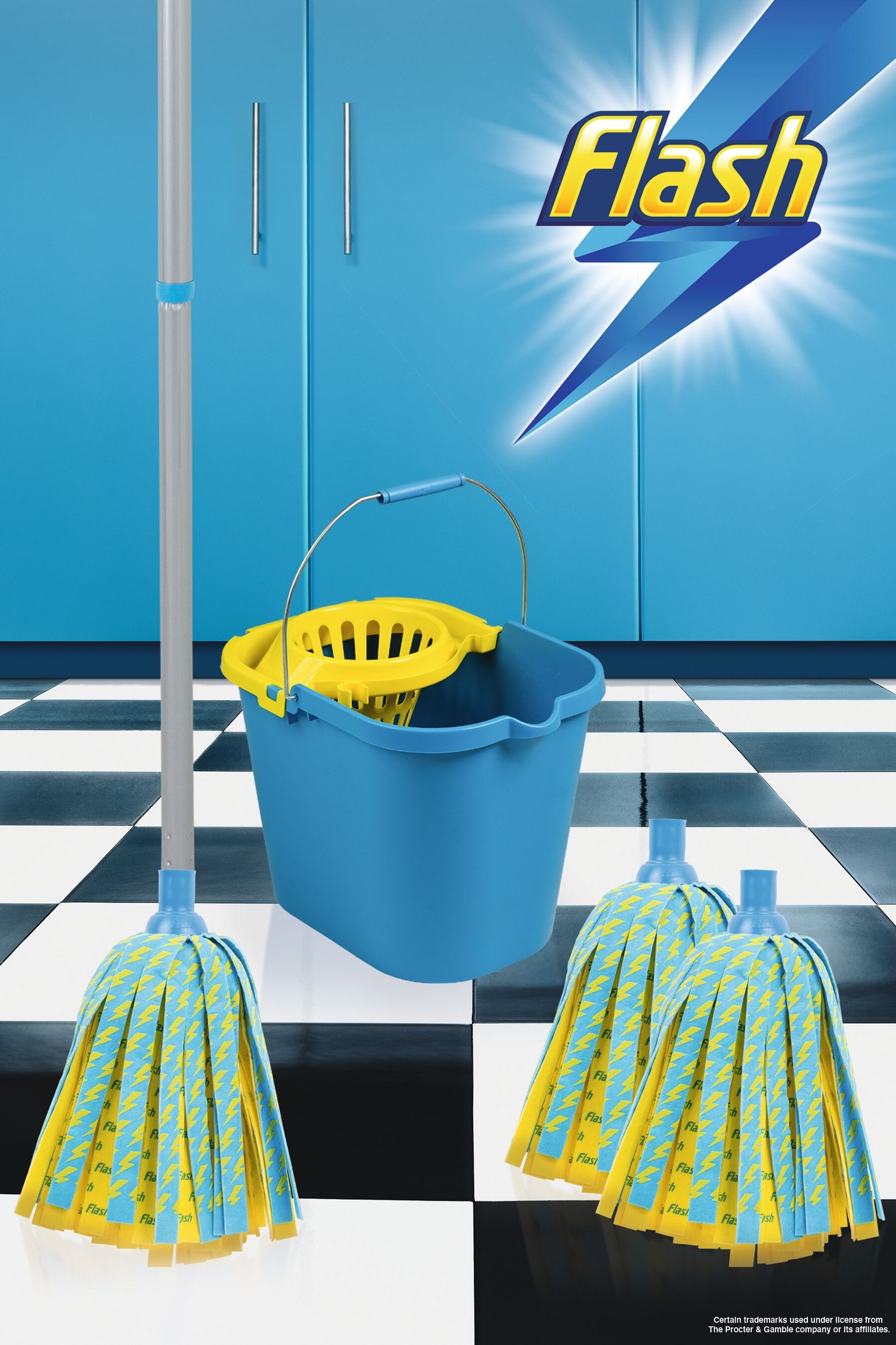 Buy Wham Blue Flash Lightning Mop With 2 Mop Head Refills And Mop Bucket from the Next UK online