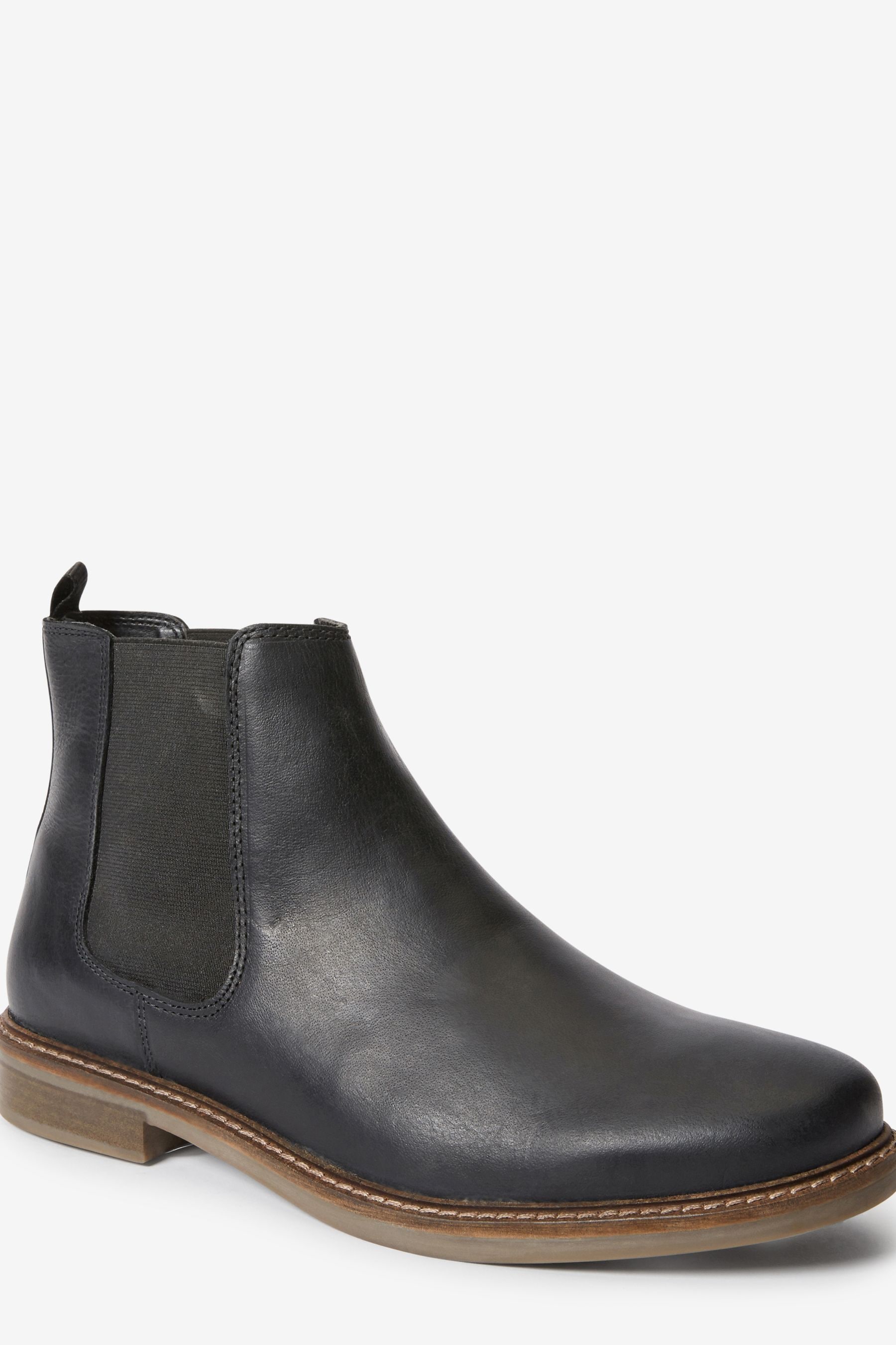 Buy Black Waxy Finish Leather Chelsea Boots from the Next UK online shop
