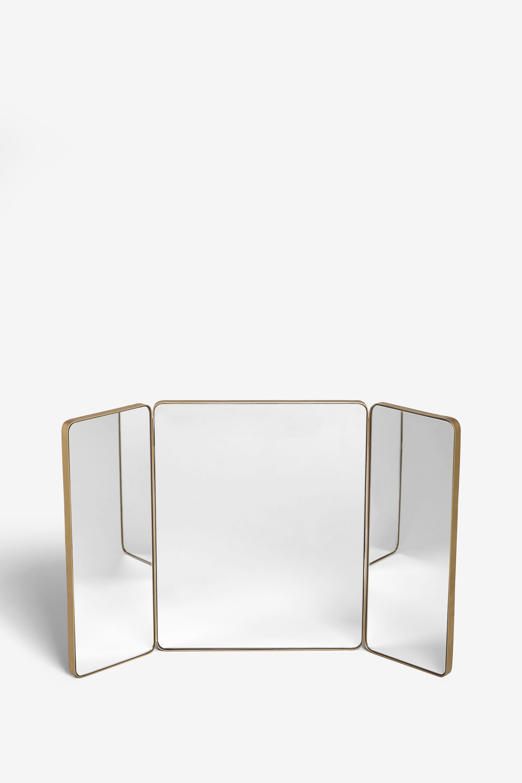 Buy Brass Effect TriFold Dressing Table Mirror from Next Ireland
