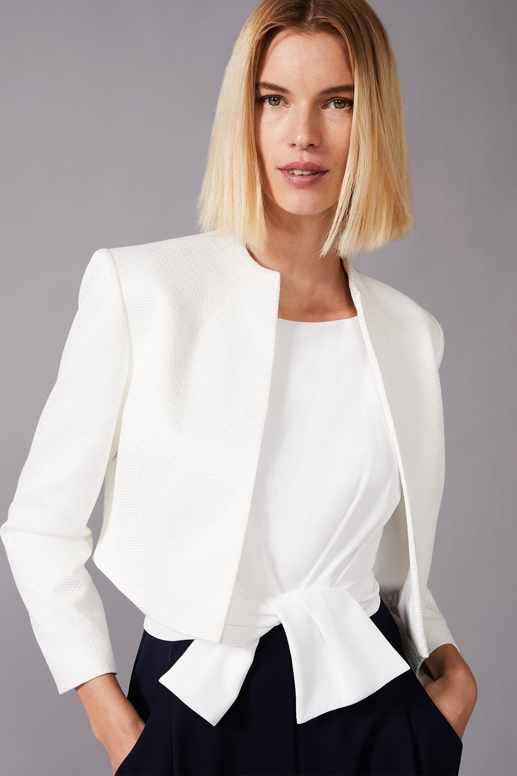 Buy Phase Eight Cream Karlee Textured Jacket from the Next UK online shop