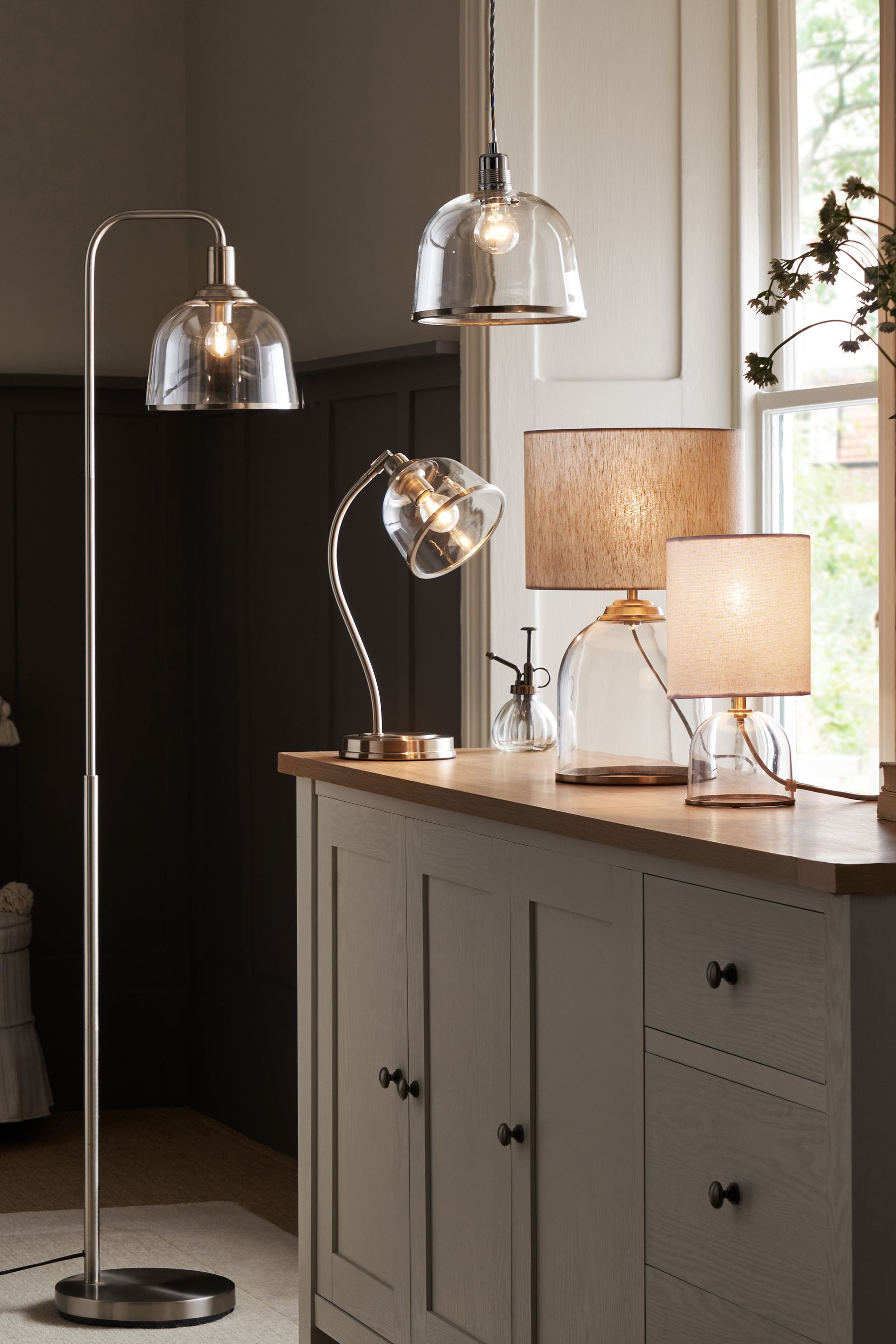 Buy Brushed Chrome Gloucester Bedside Table Lamp from the Next UK ...