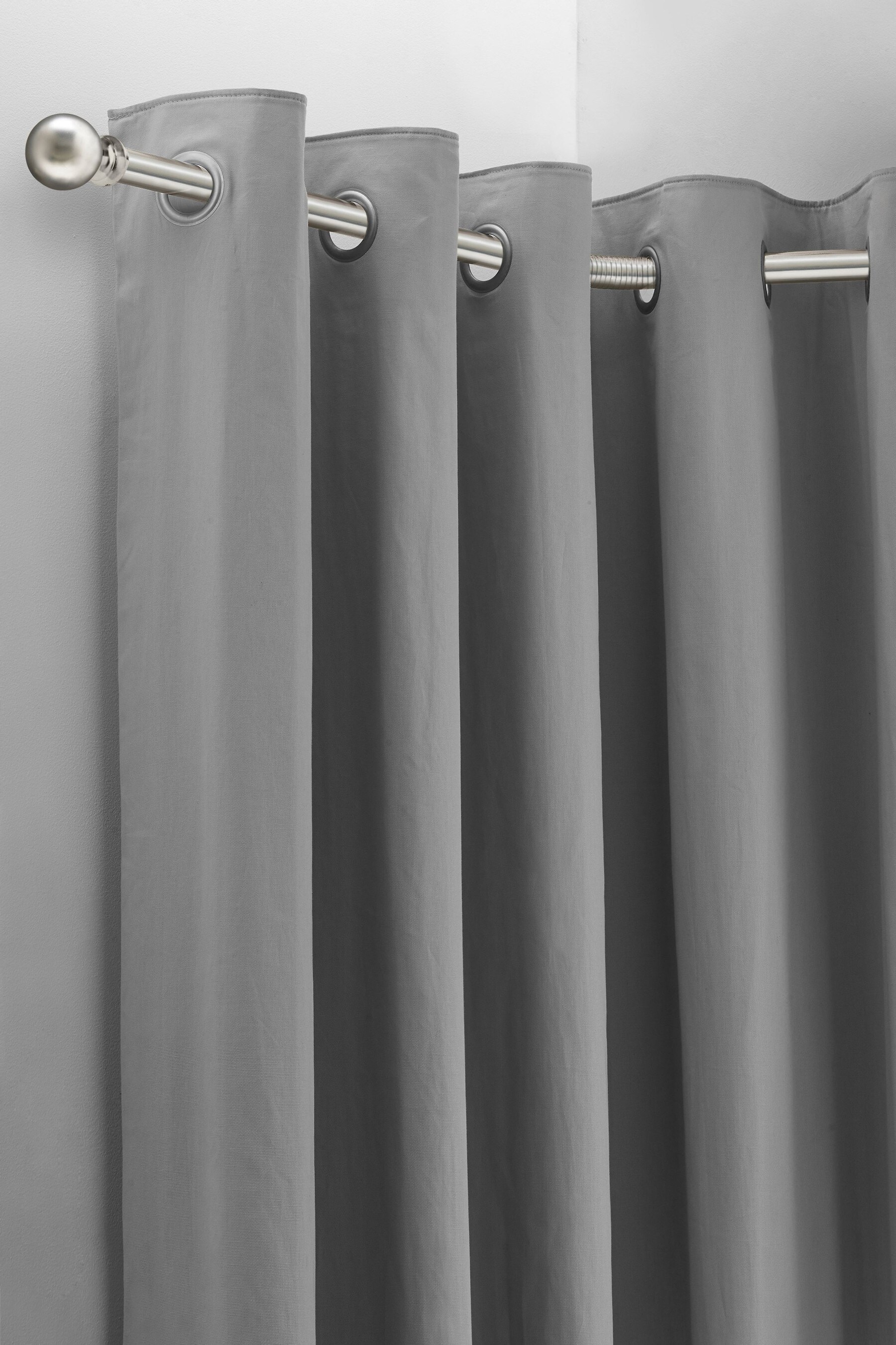 Buy Brushed Silver 4m Bendable Bay Window Curtain Pole Kit from the
