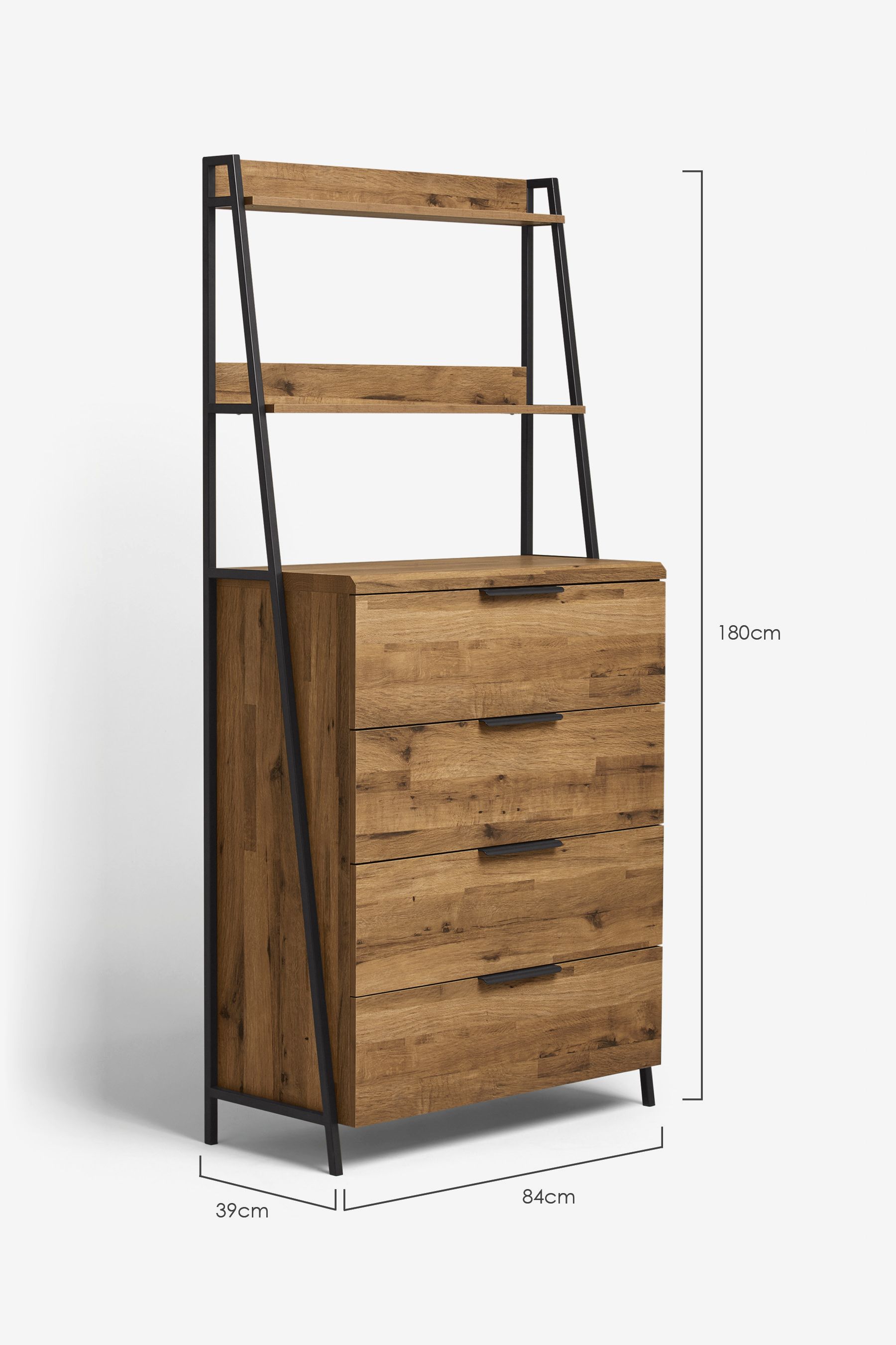 Buy Dark Bronx Oak Effect Ladder Chest of Drawers from the Next UK