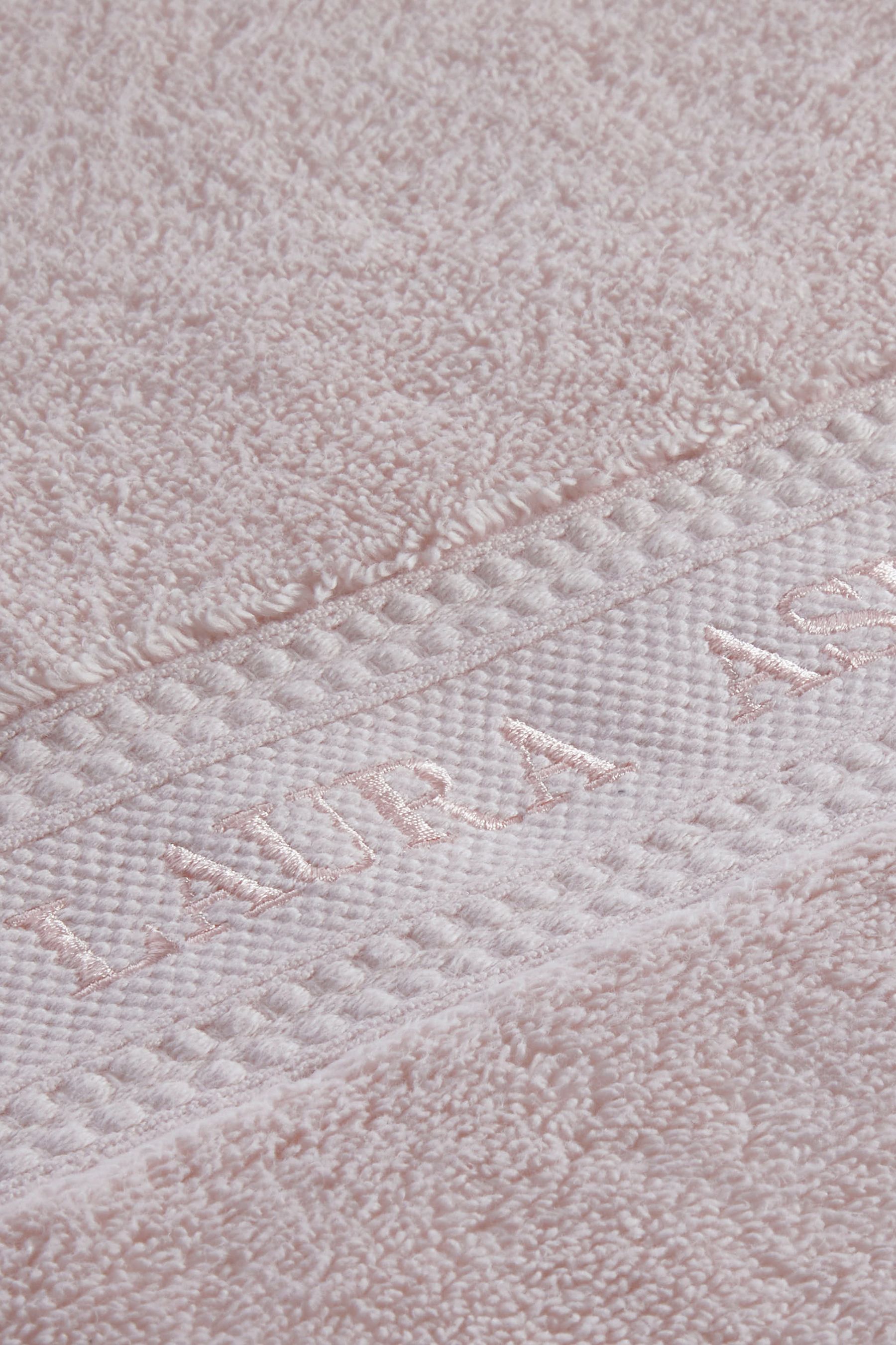 Buy Laura Ashley Blush Pink Luxury Cotton Embroidered Towel from the ...