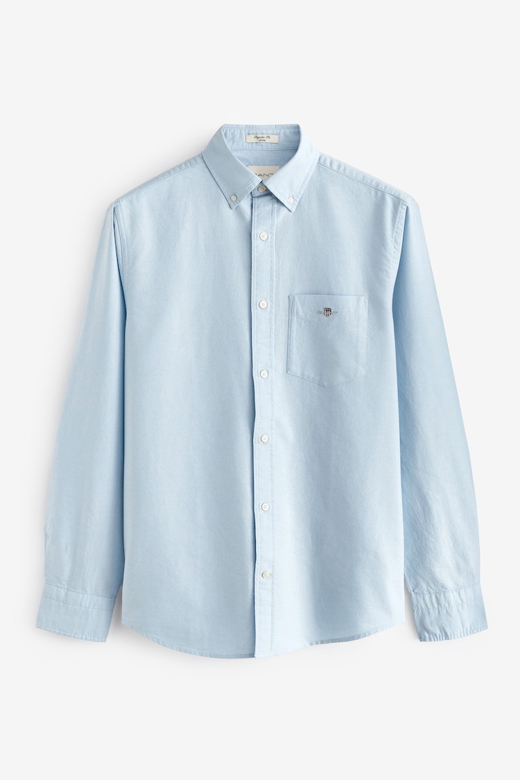 GANT Sky Blue Regular Fit Classic Oxford Logo 100% Cotton Shirt - Image 1 of 1