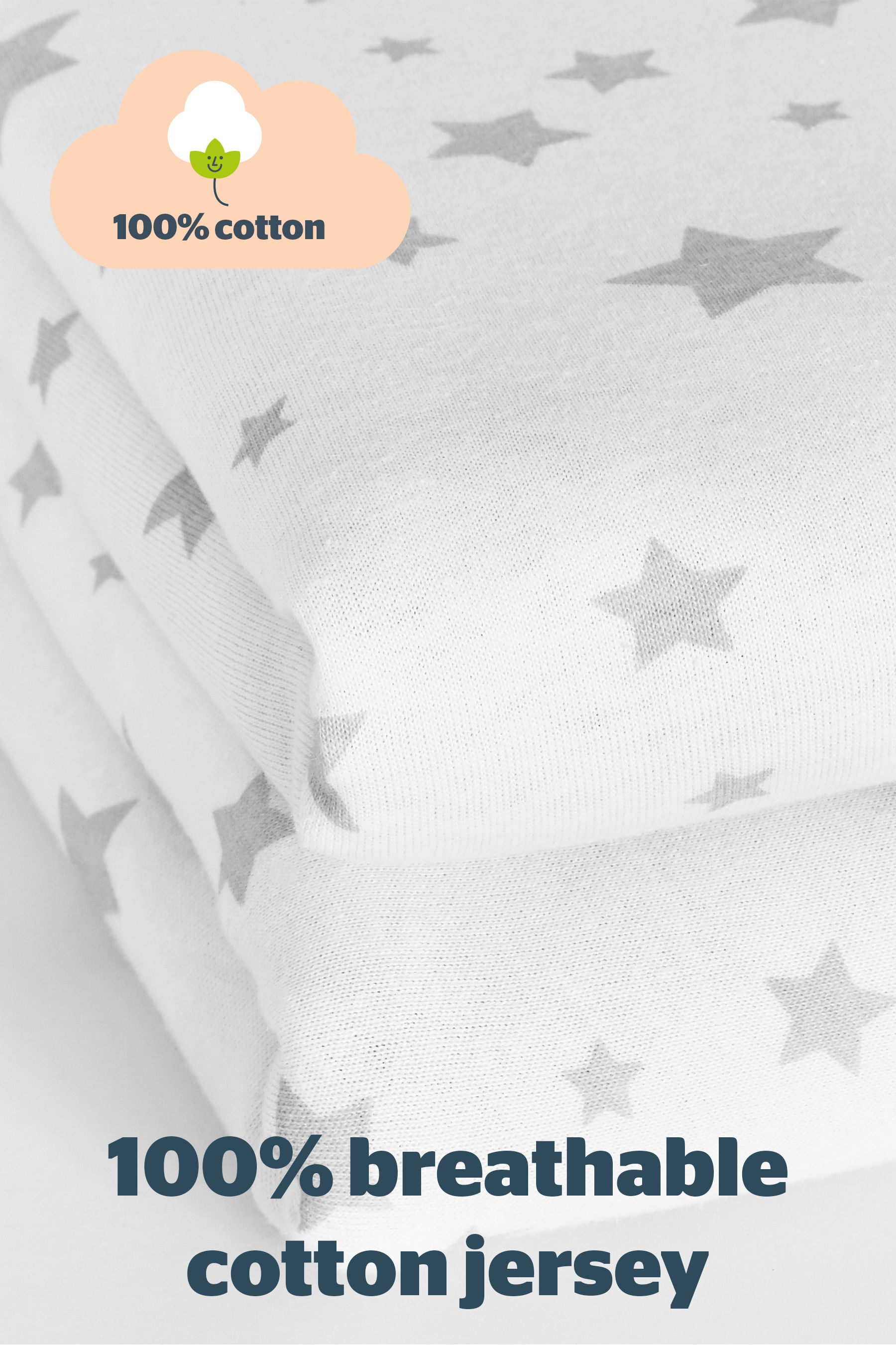 Buy Silentnight 2 Pack Grey Stars Kids Safe Nights Cot Bed Fitted
