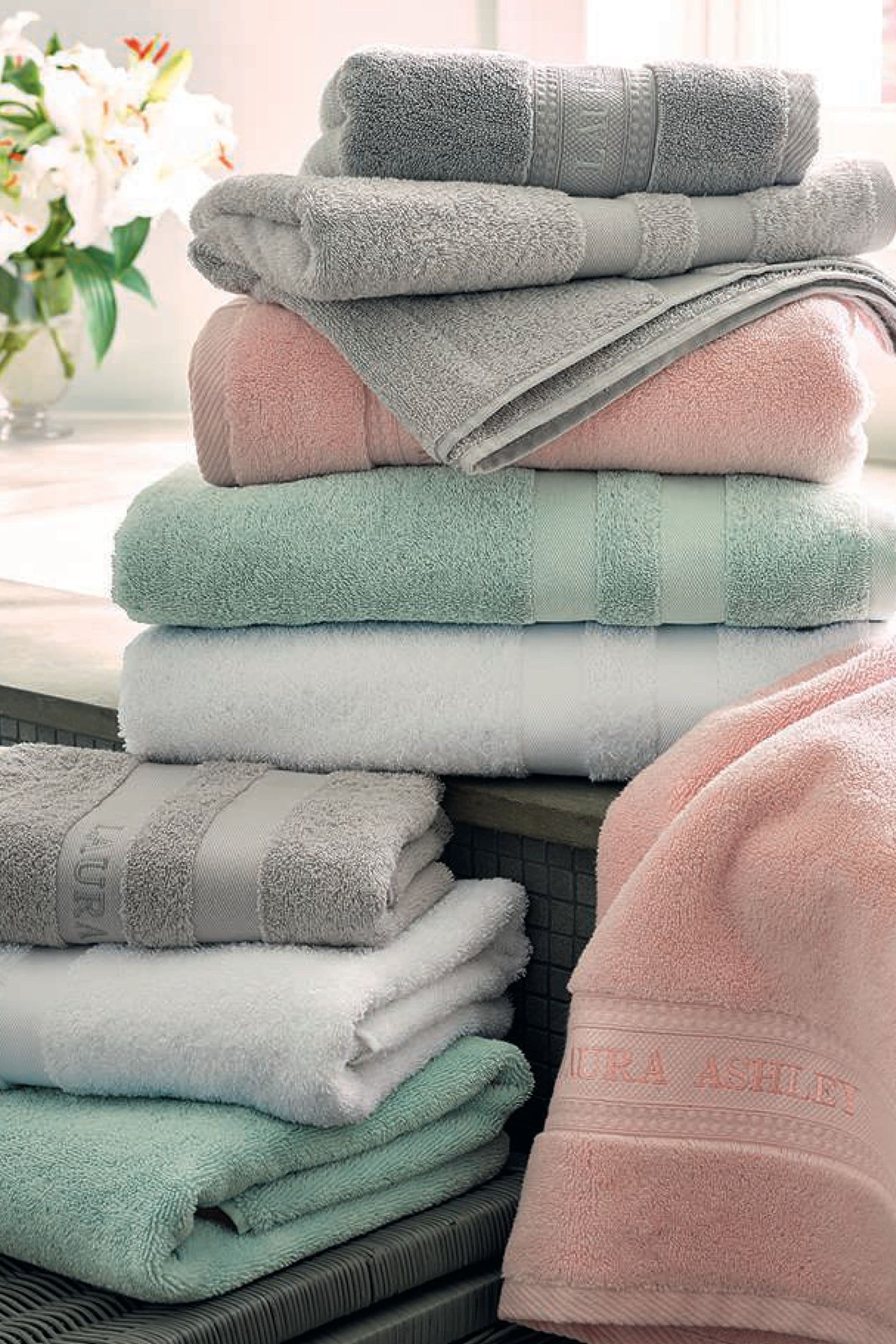Buy Laura Ashley Luxury Cotton Embroidered Towel from the Laura Ashley