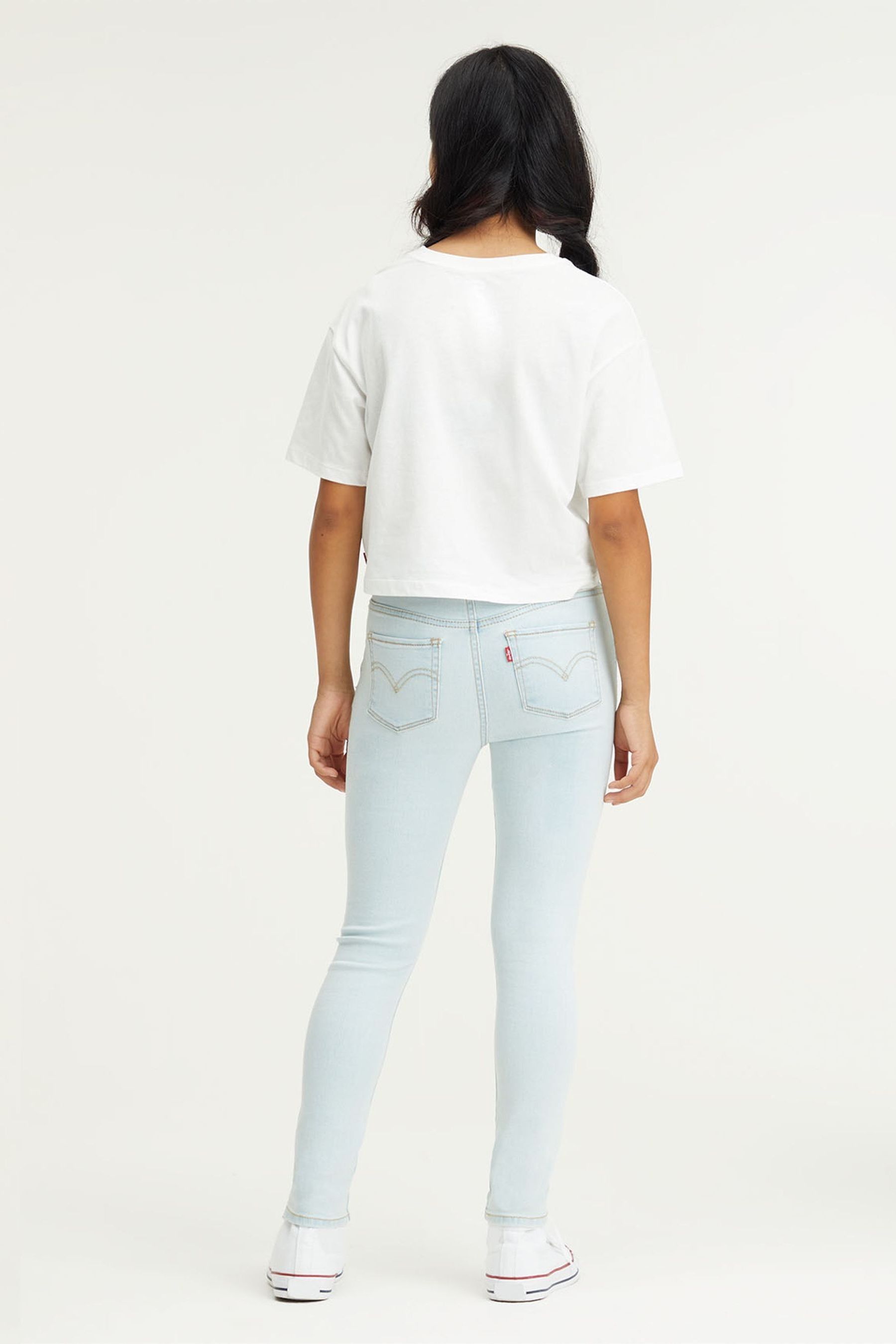 Buy Levi's® White High Rise Cropped Batwing Logo T-Shirt from the Next ...