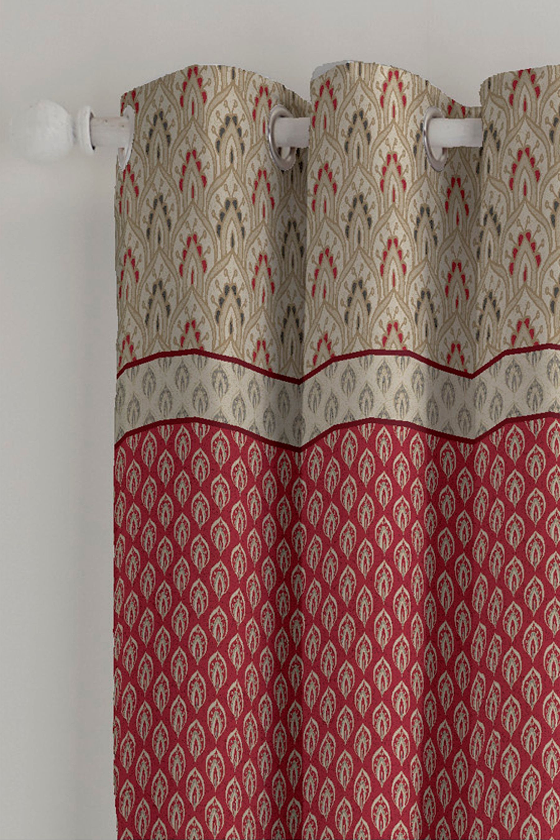 Buy Catherine Lansfield Red Kashmir Lined Eyelet Curtains from the Next