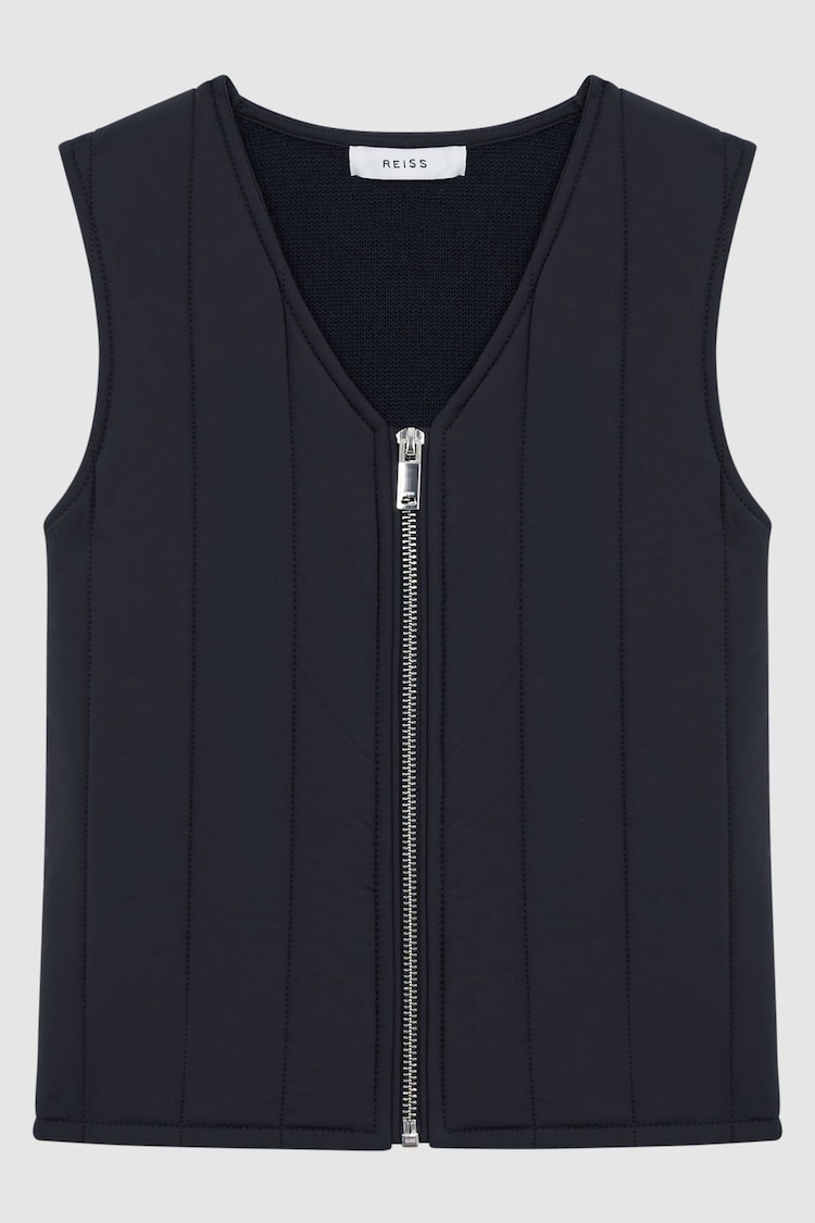 Reiss Navy Venice 3-9 yrs Quilted Sleeveless Gilet - Image 1 of 1