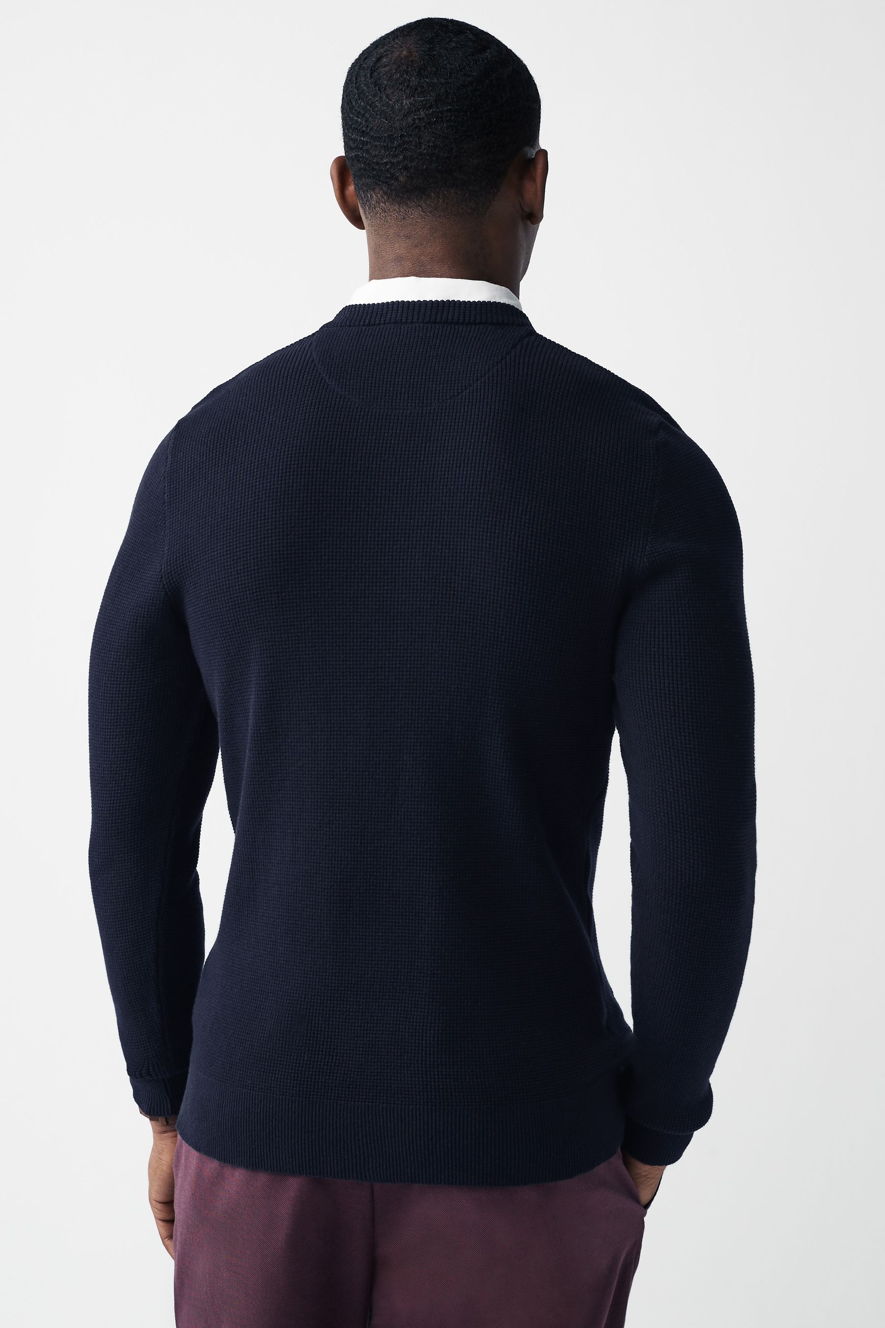 Buy Navy Blue V-Neck Regular Mock Shirt Jumper from the Next UK online shop