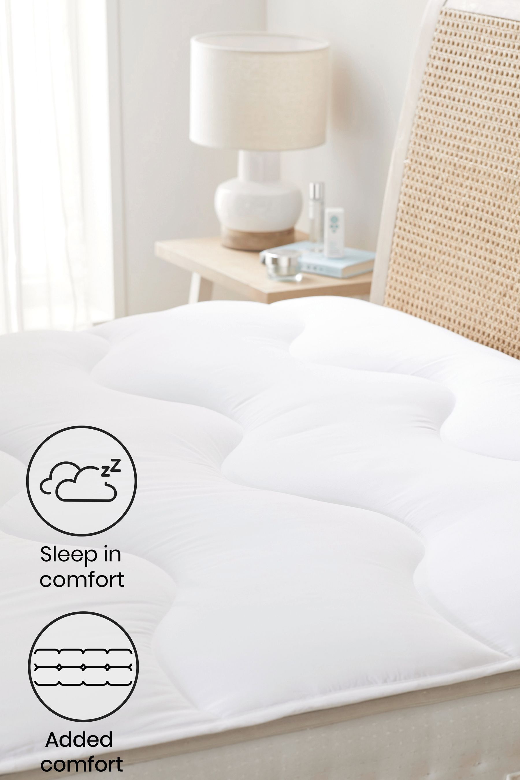 Buy White Sleep In Comfort Mattress Topper from the Next UK online shop