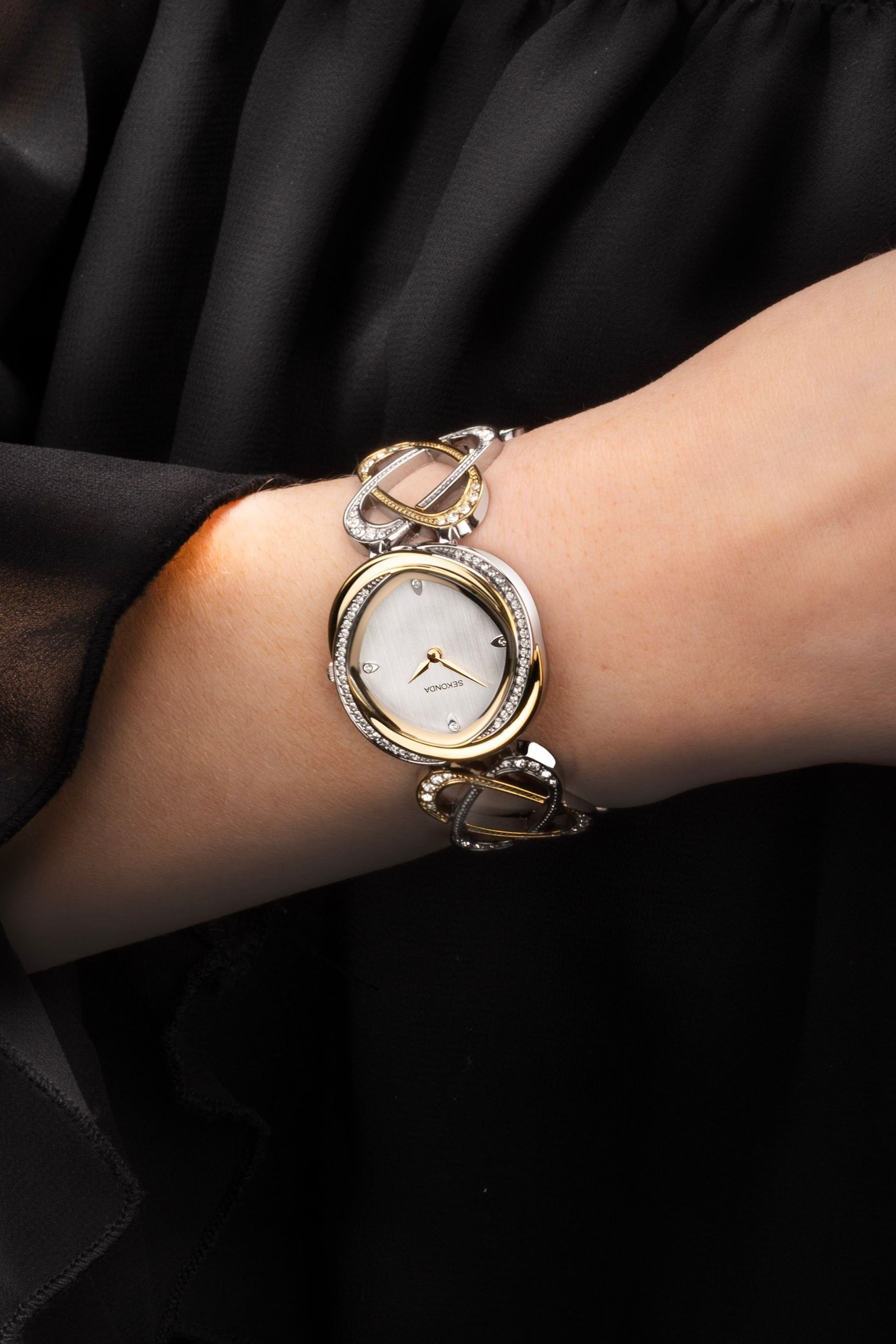 Buy Sekonda Ladies Gold Tone Hidden Hearts Two Tone Alloy Bracelet