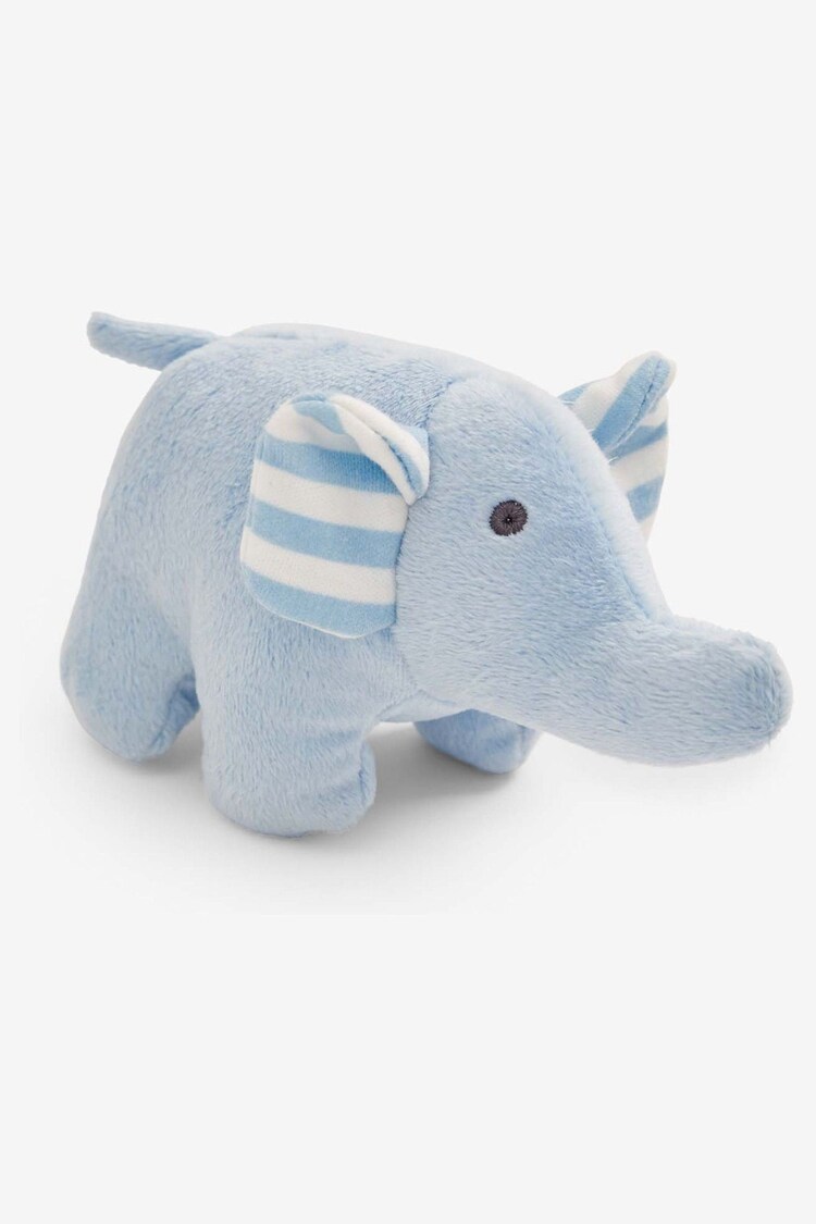 JoJo Maman Bébé Blue Elephant Soft Rattle Toy - Image 1 of 1