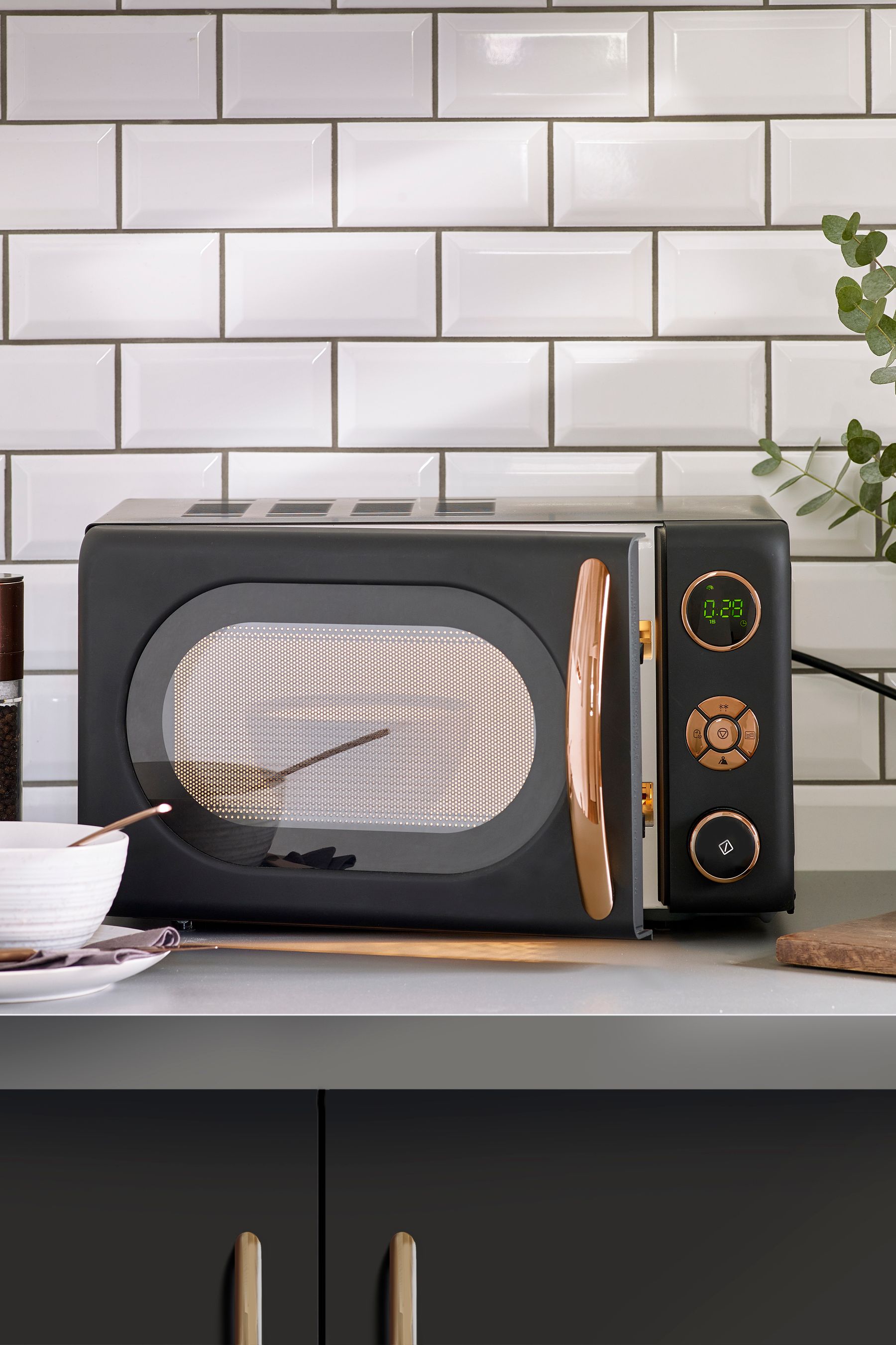 Buy Black/Copper Digital 800W 20L Microwave from the Next UK online shop