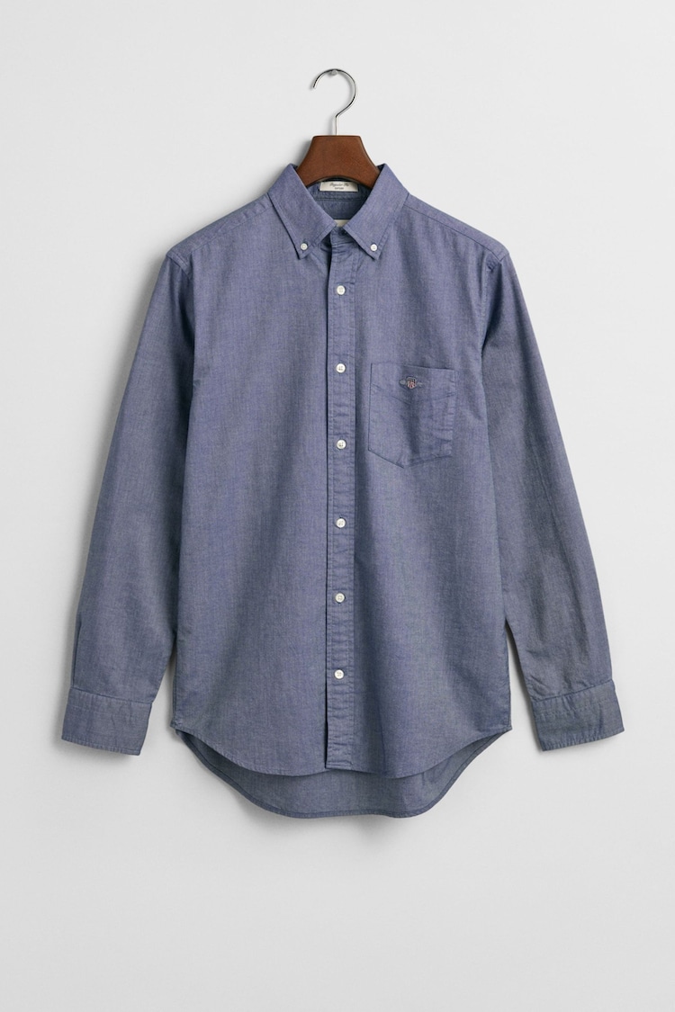 GANT Blue Regular Fit Classic Oxford Logo 100% Cotton Shirt - Image 1 of 1