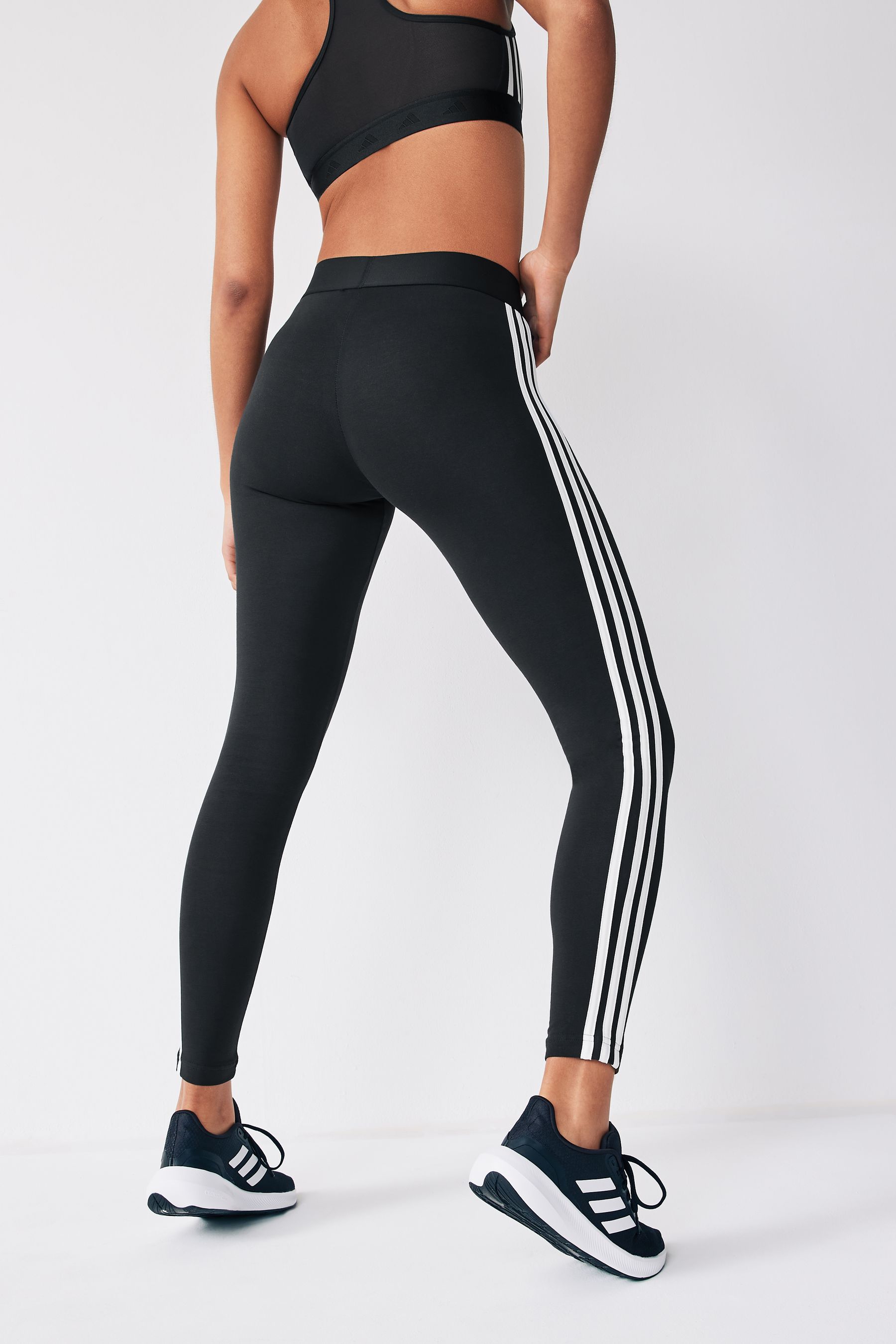 Buy adidas Black Sportswear 3 Stripes Leggings from the Next UK online shop