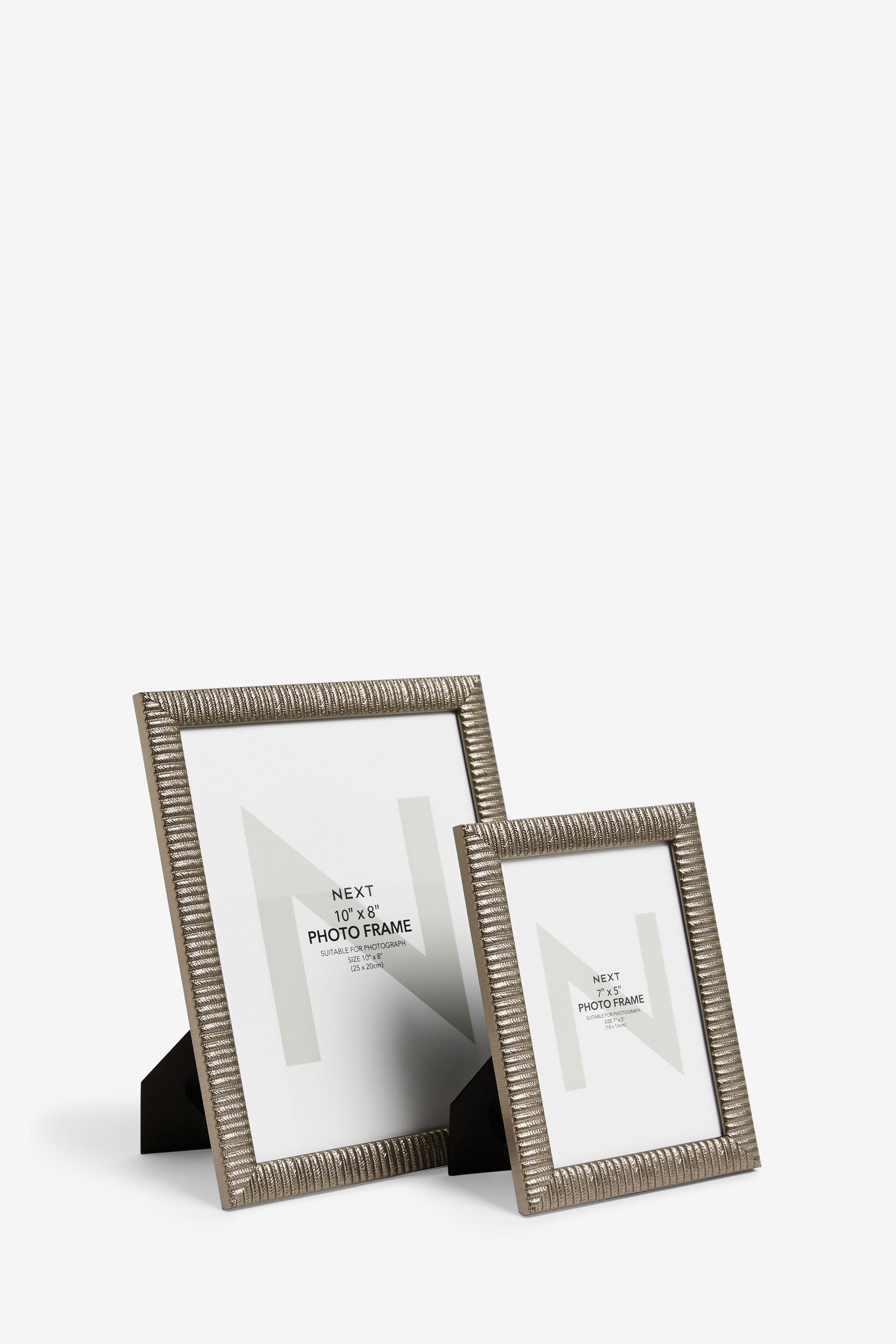 Buy Set of 2 Silver Textured Photo Frames from the Next UK online shop