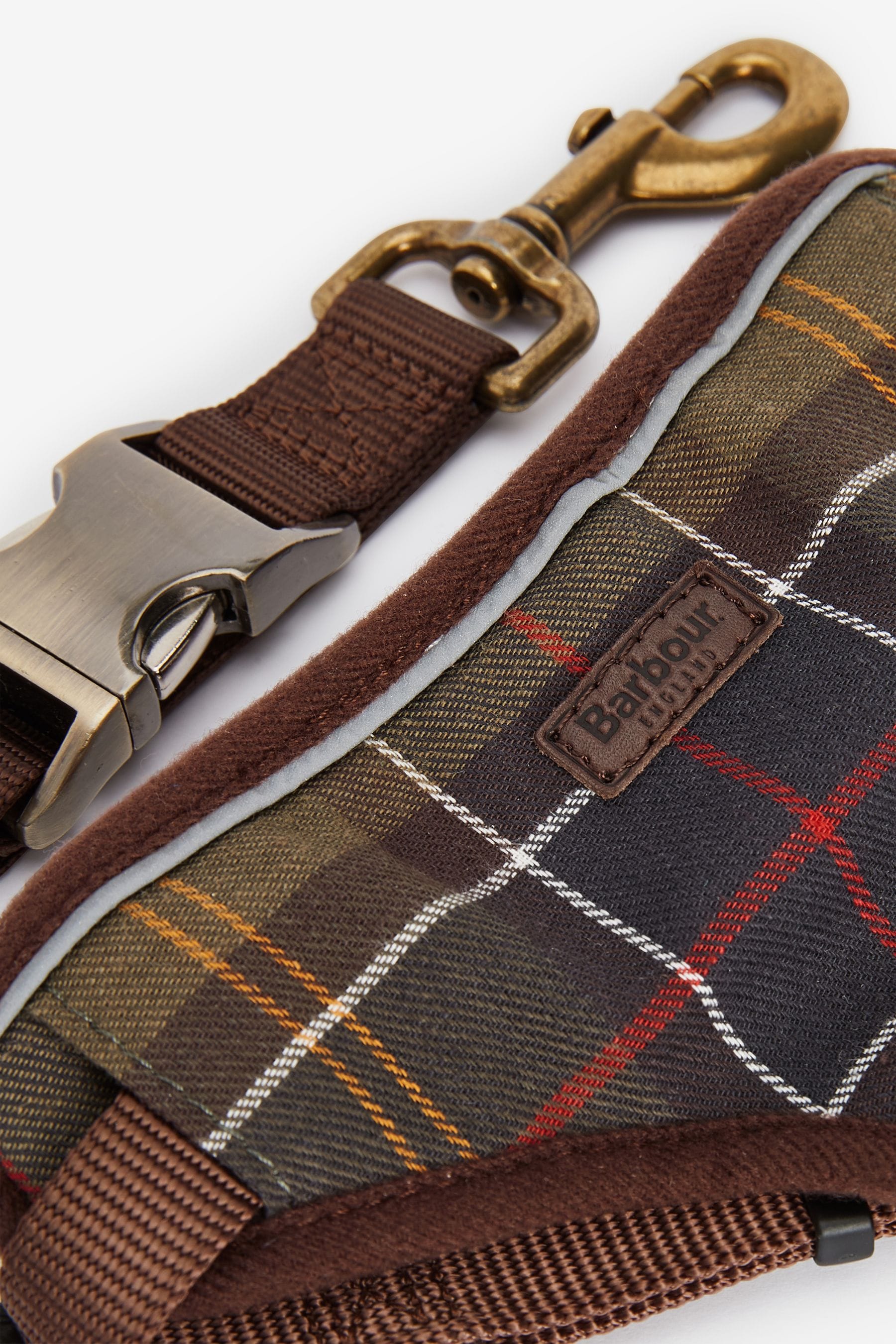 Buy Barbour® Khaki Green Classic Tartan Dog Travel Harness and Lead
