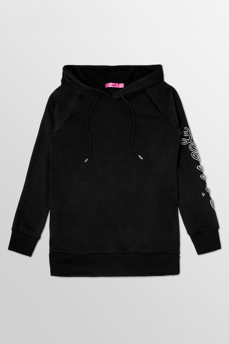 Pineapple Dark Black Womens Longline Hoodie - Image 1 of 1