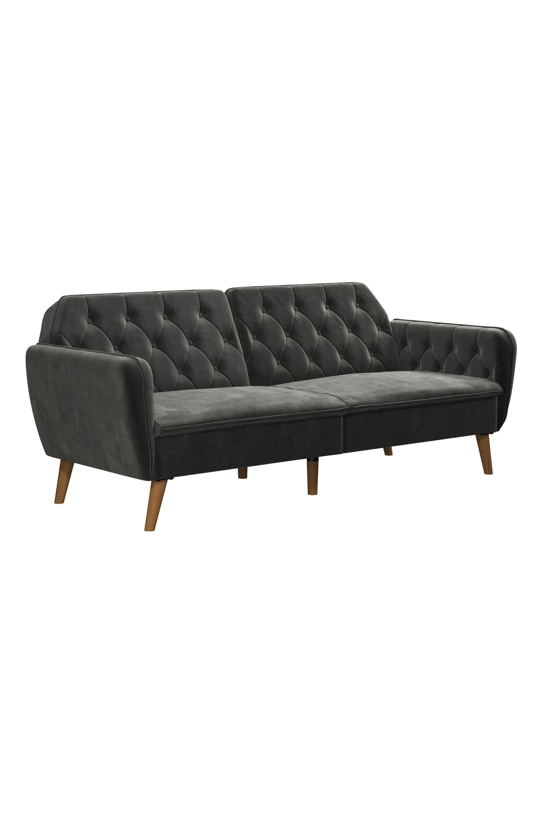 Buy Novogratz Grey Tallulah Velvet Memory Foam Futon from the Next UK