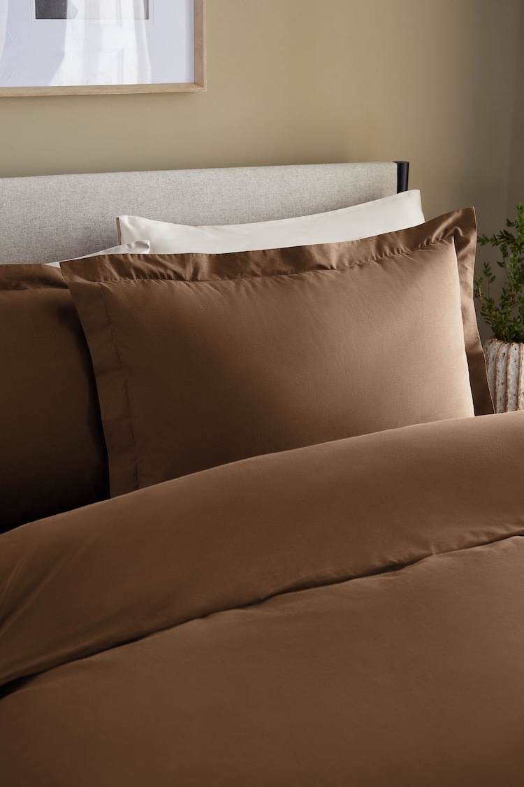 Set of 2 Brown Chocolate Cotton Rich Pillowcases - Image 1 of 1