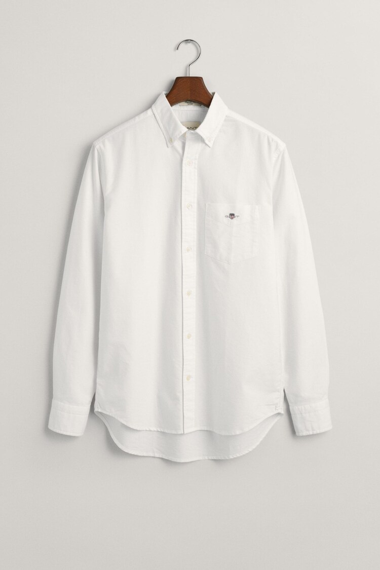 GANT White Regular Fit Classic Oxford Logo 100% Cotton Shirt - Image 1 of 1