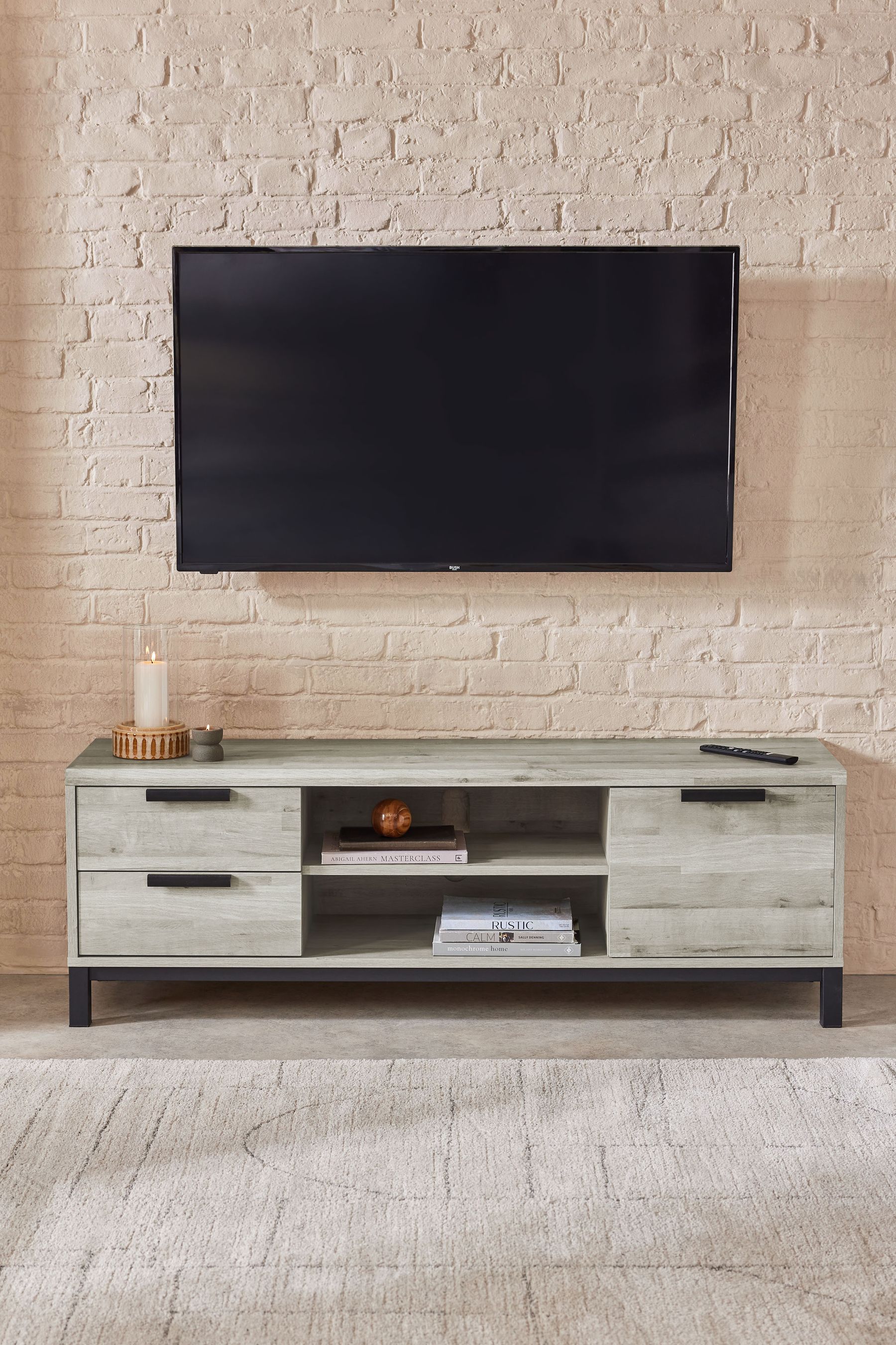 Buy Grey Bronx Up to 65 inch Oak Effect TV Unit from the Next UK online