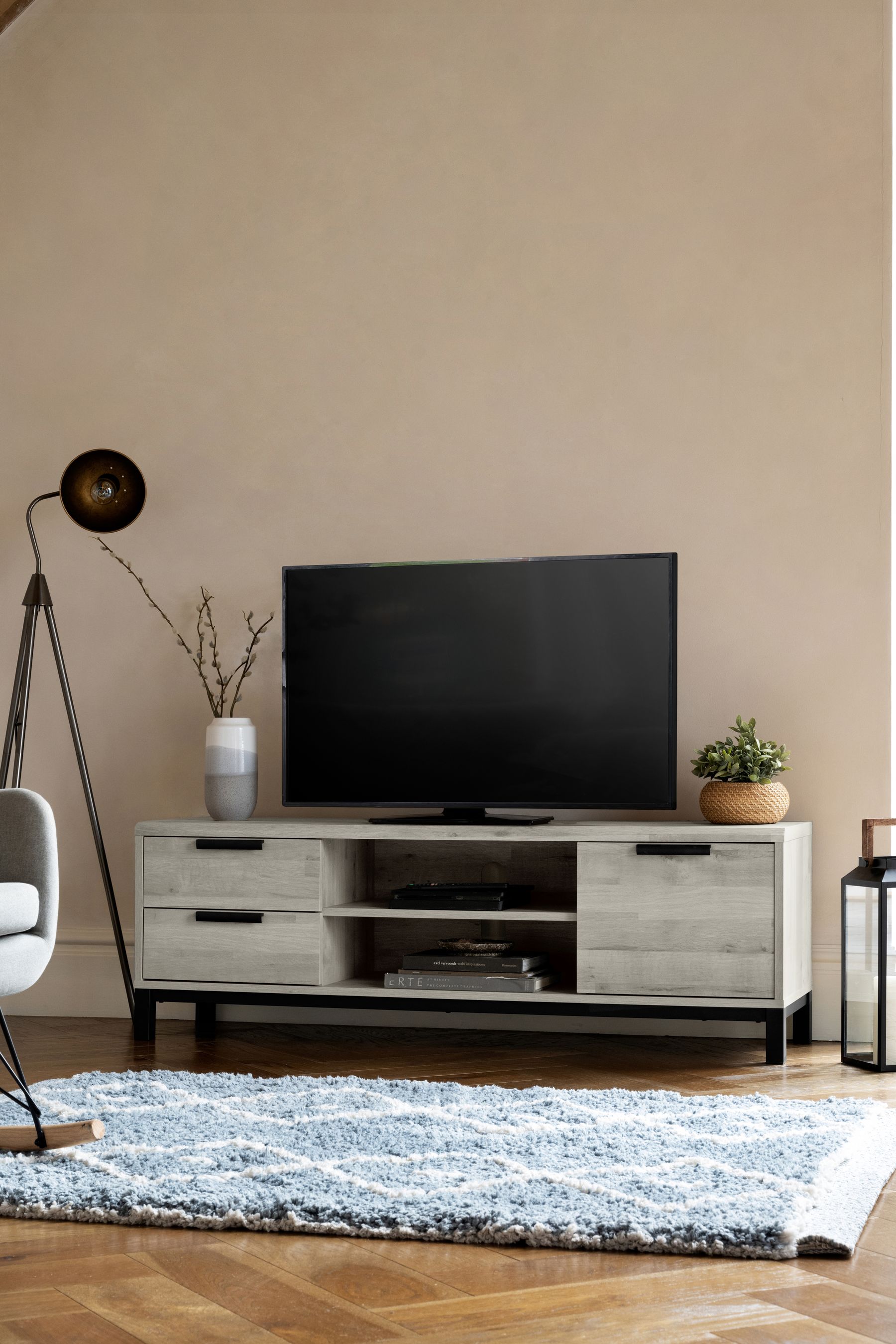 Buy Grey Bronx Up to 65 inch Oak Effect TV Unit from the Next UK online