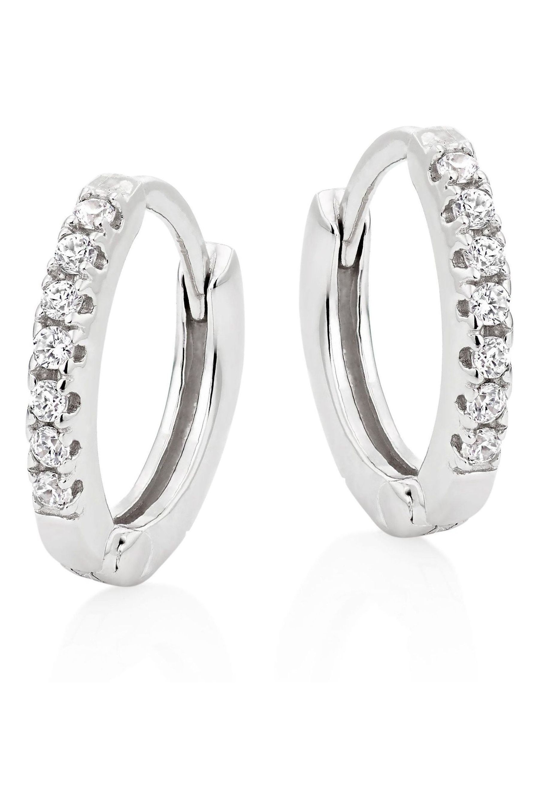 Buy Beaverbrooks Sterling Silver Cubic Zirconia Huggie Hoop Earrings