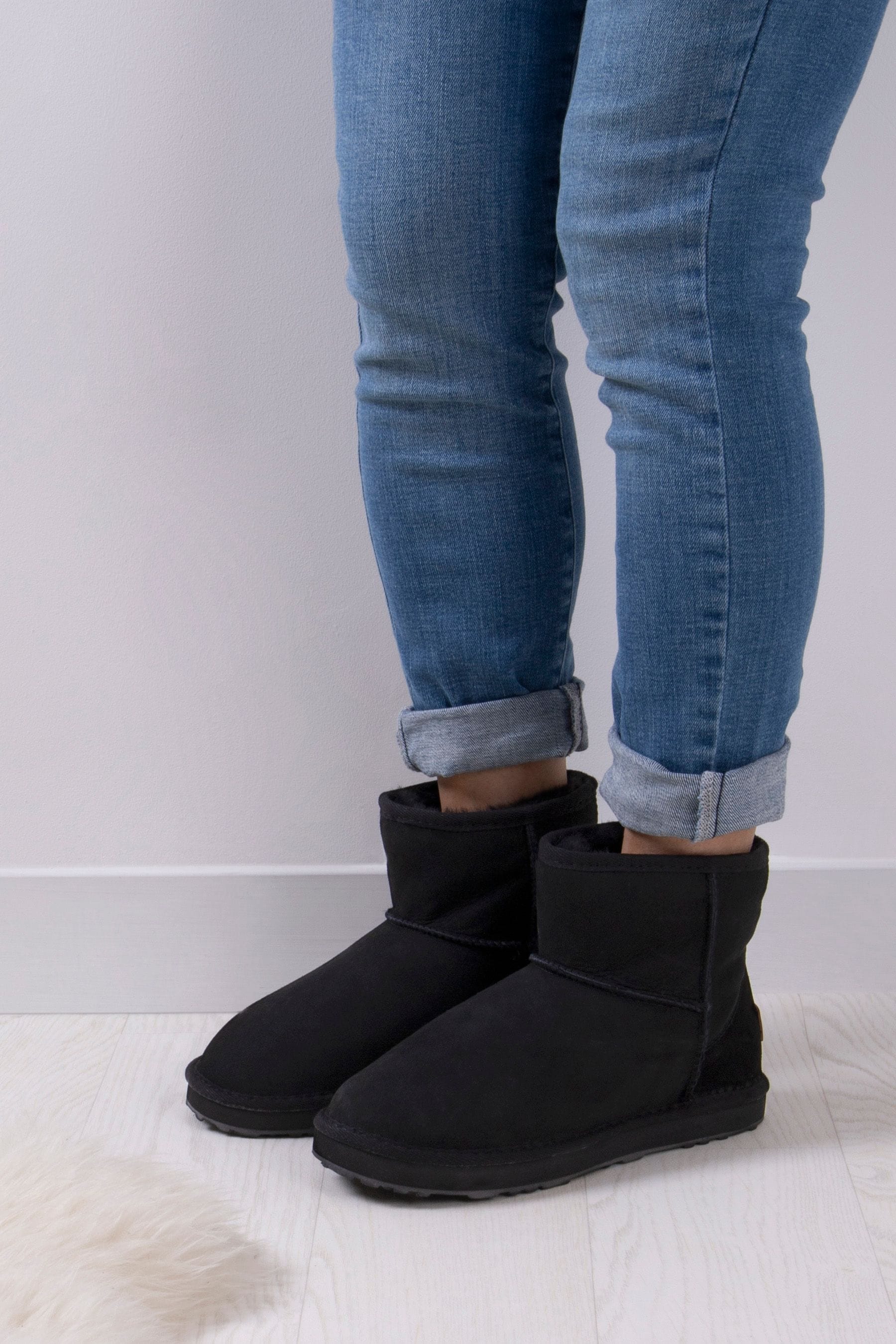 Buy Just Sheepskin™ Black Ladies Mini Classic Boots from the Next UK ...