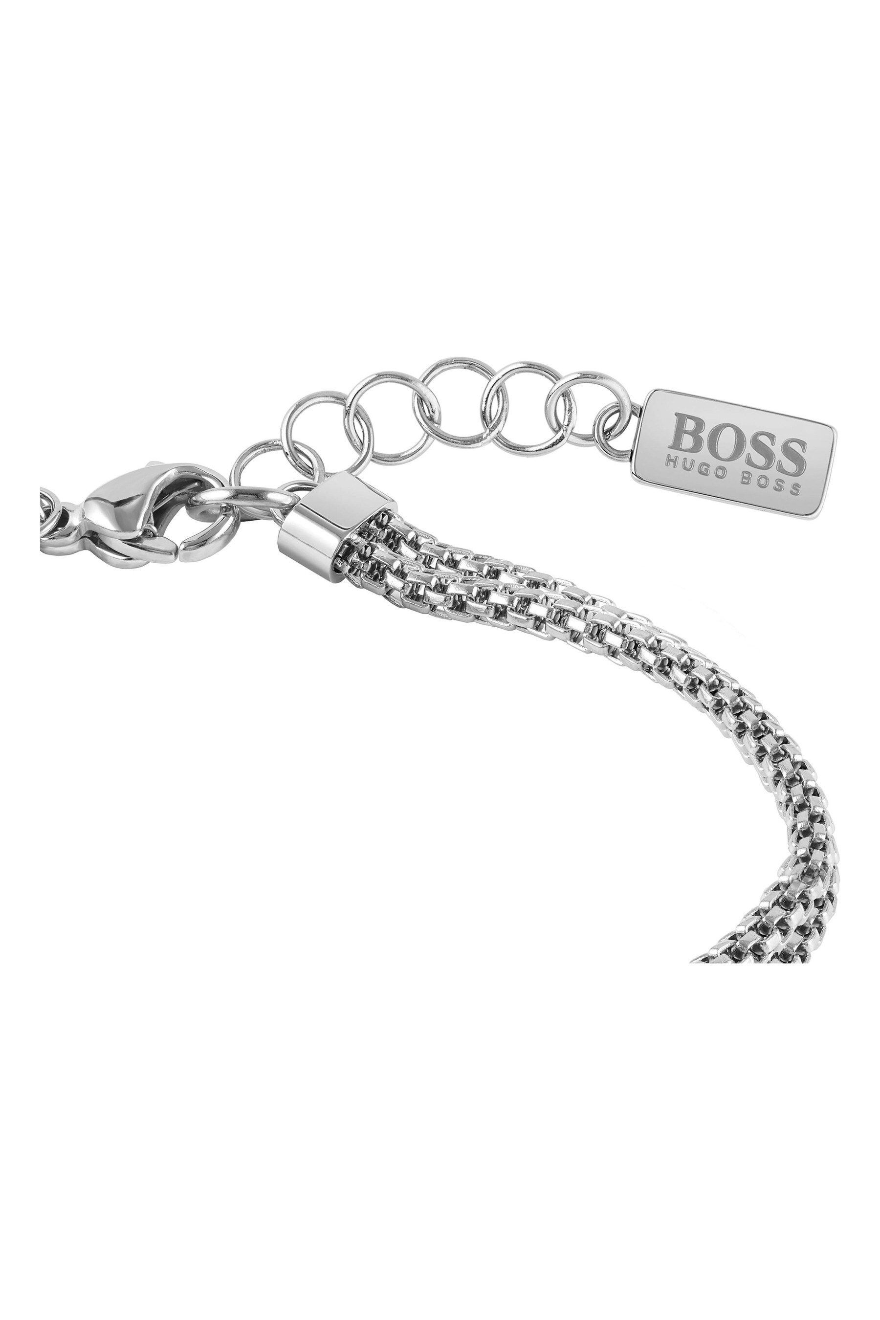 Buy BOSS Rosette Twisted Knot Stainless Steel Bracelet from the Next UK