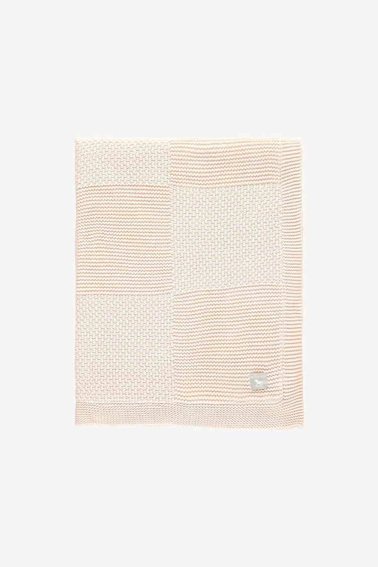 The Little Tailor Pink 100% Cotton Plush Knitted Blanket - Image 1 of 1 The Little Tailor Pink 100% Cotton Plush Knitted Blanket - Image 1 of 1
