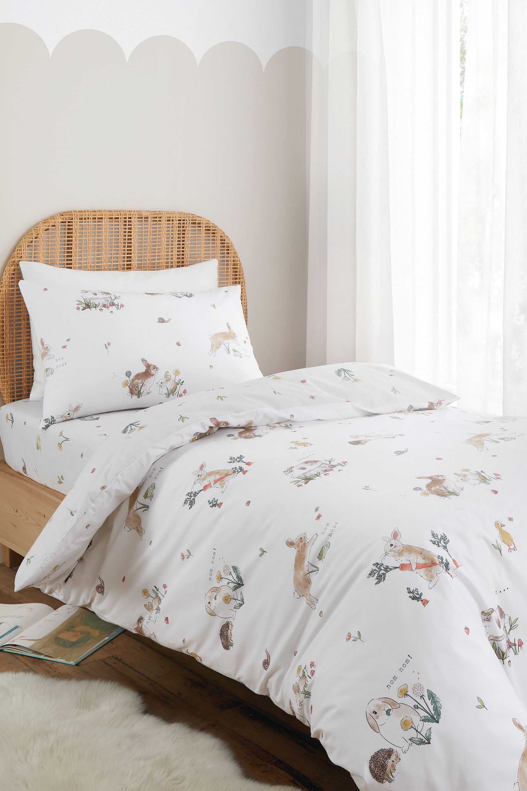 Buy Bianca White Cotton Bunny Rabbit Friends Duvet Cover Set from the ...