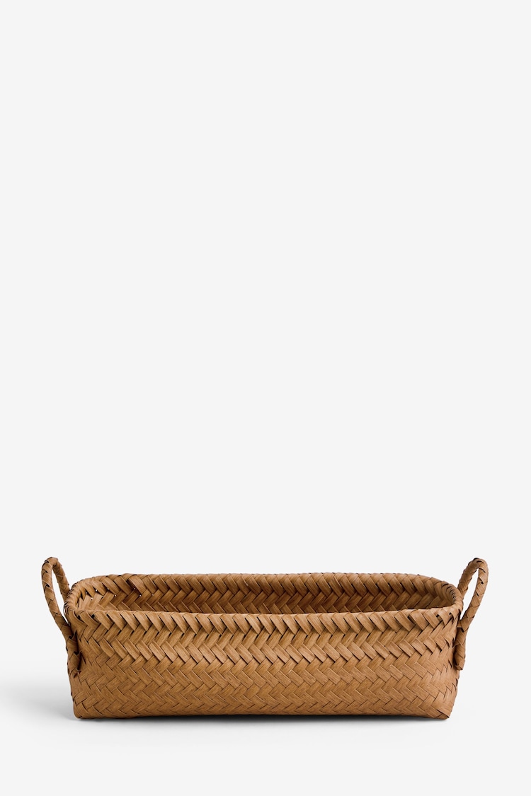 Natural Plastic Wicker Small Storage Basket - Image 1 of 1