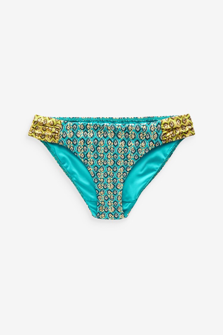 Bloc de bois en feuille vert/bleu - Bas de bikini - Image 1 de 1