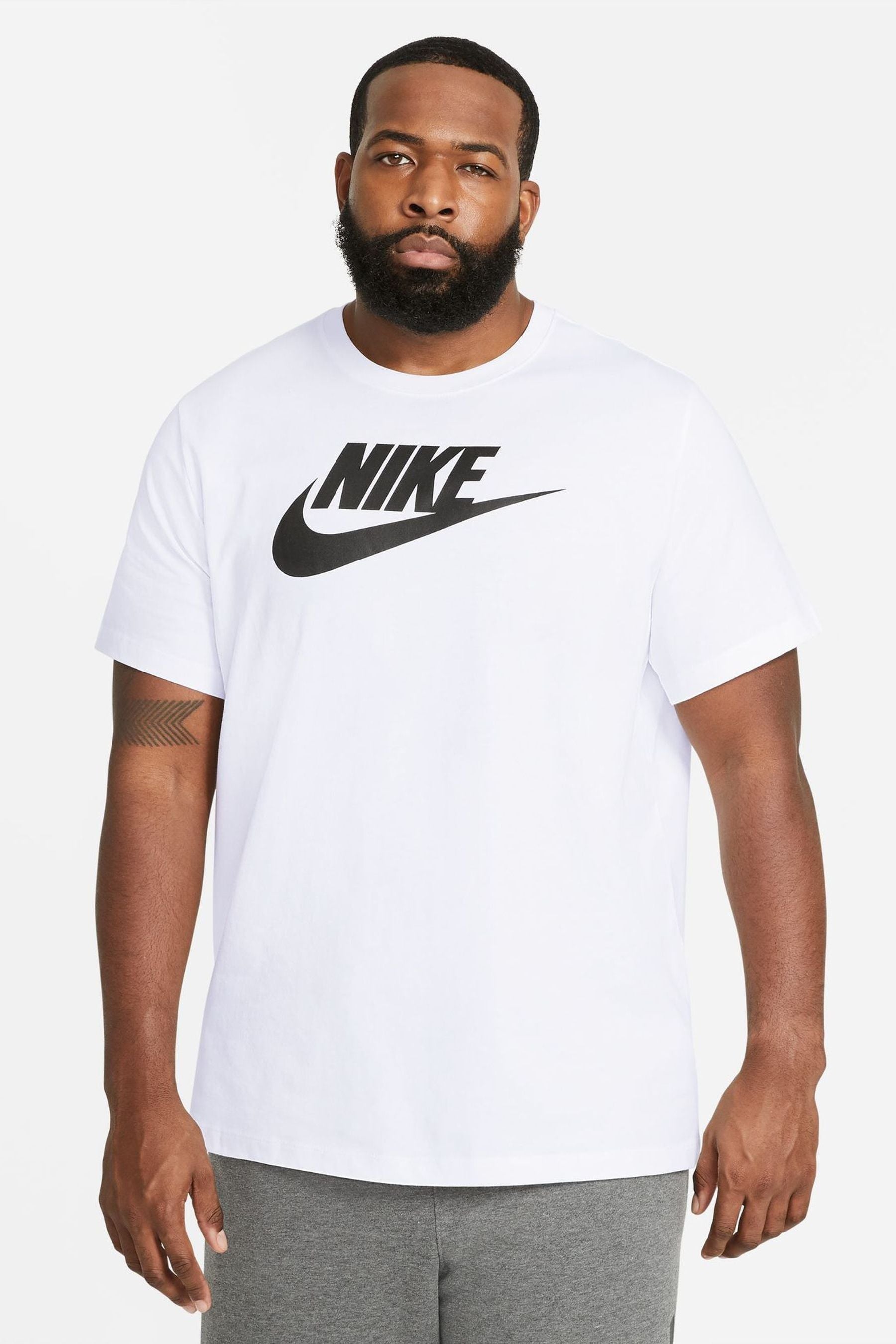Buy Nike White/Black Icon Futura T-Shirt from the Next UK online shop