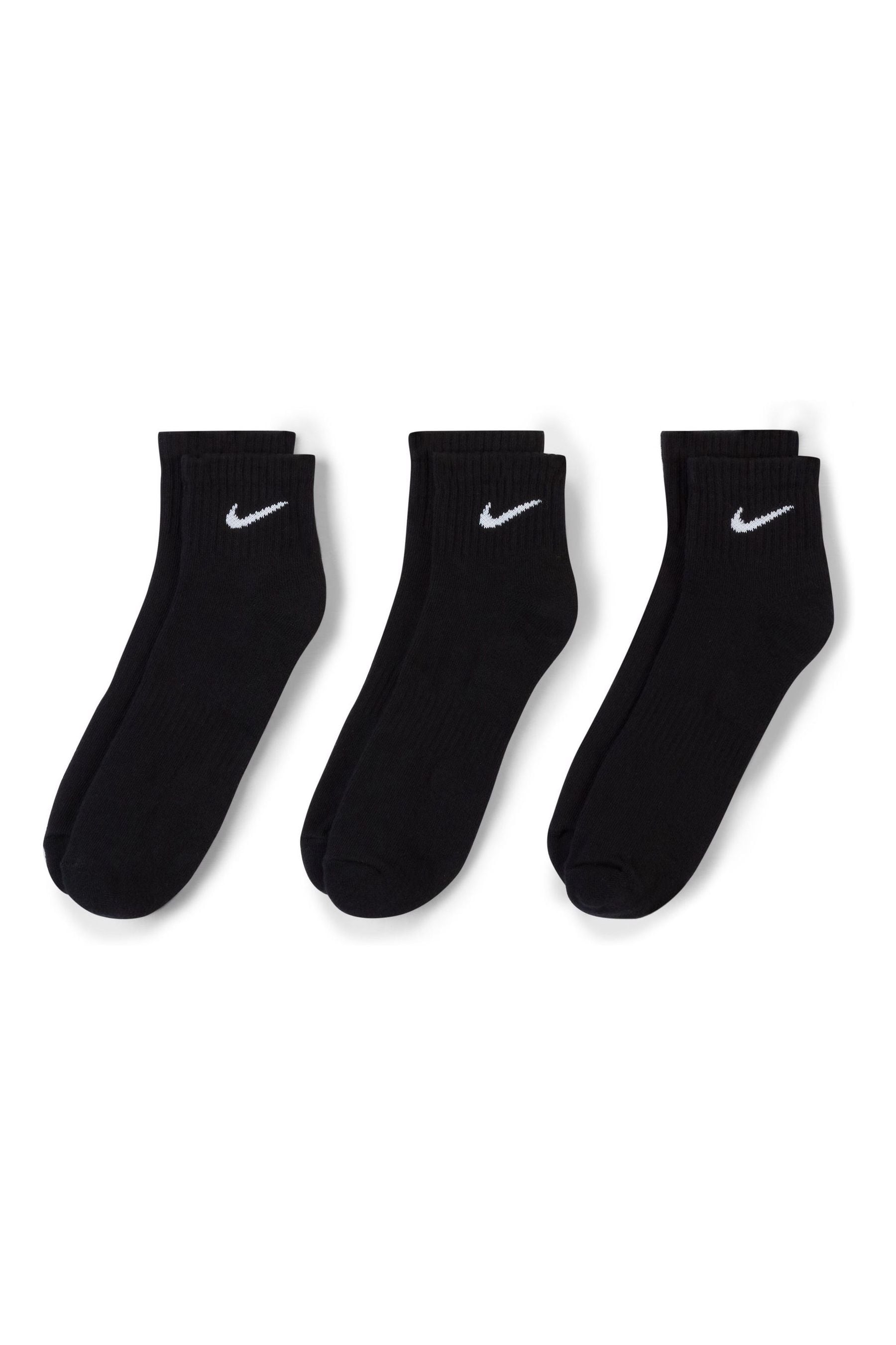 Buy Nike Black Everyday Cushioned Ankle 3pk from the Next UK online shop