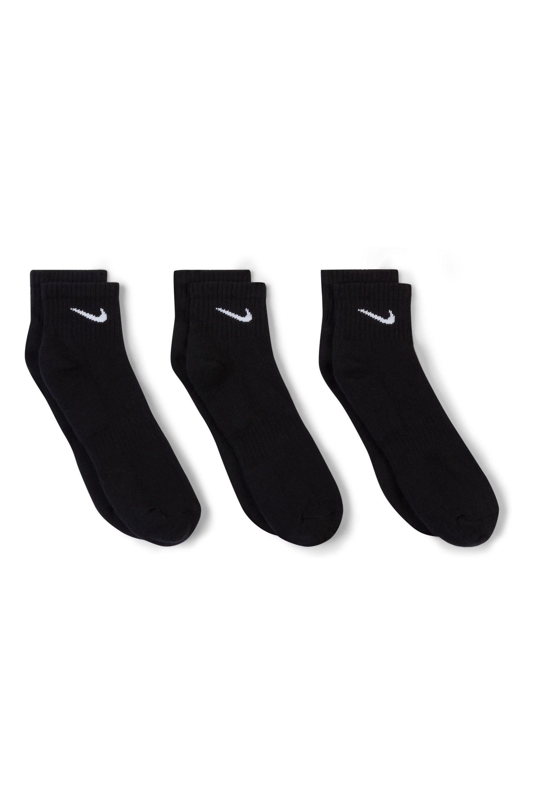 Buy Nike Black Everyday Cushioned Ankle Socks 3 Pack from the Next UK ...