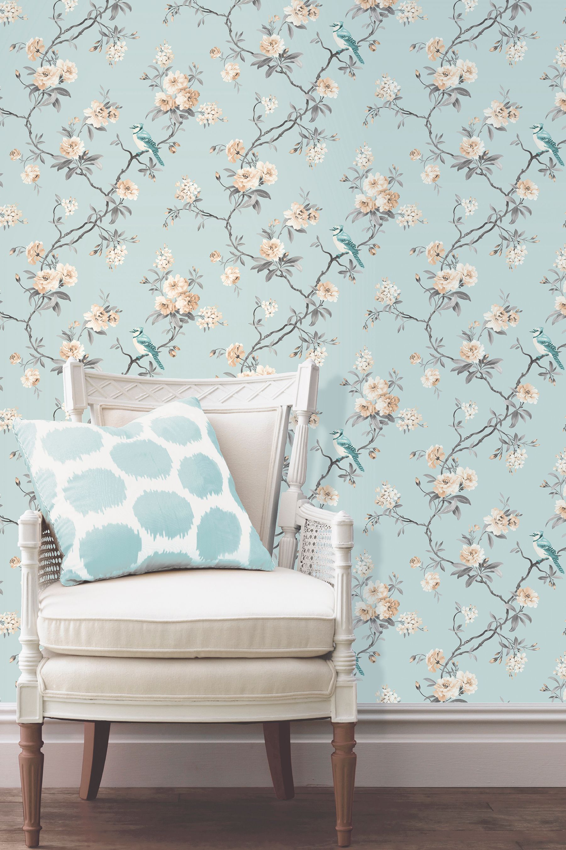 Buy Fine Décor Blue Chinoiserie Floral Wallpaper from the Next UK