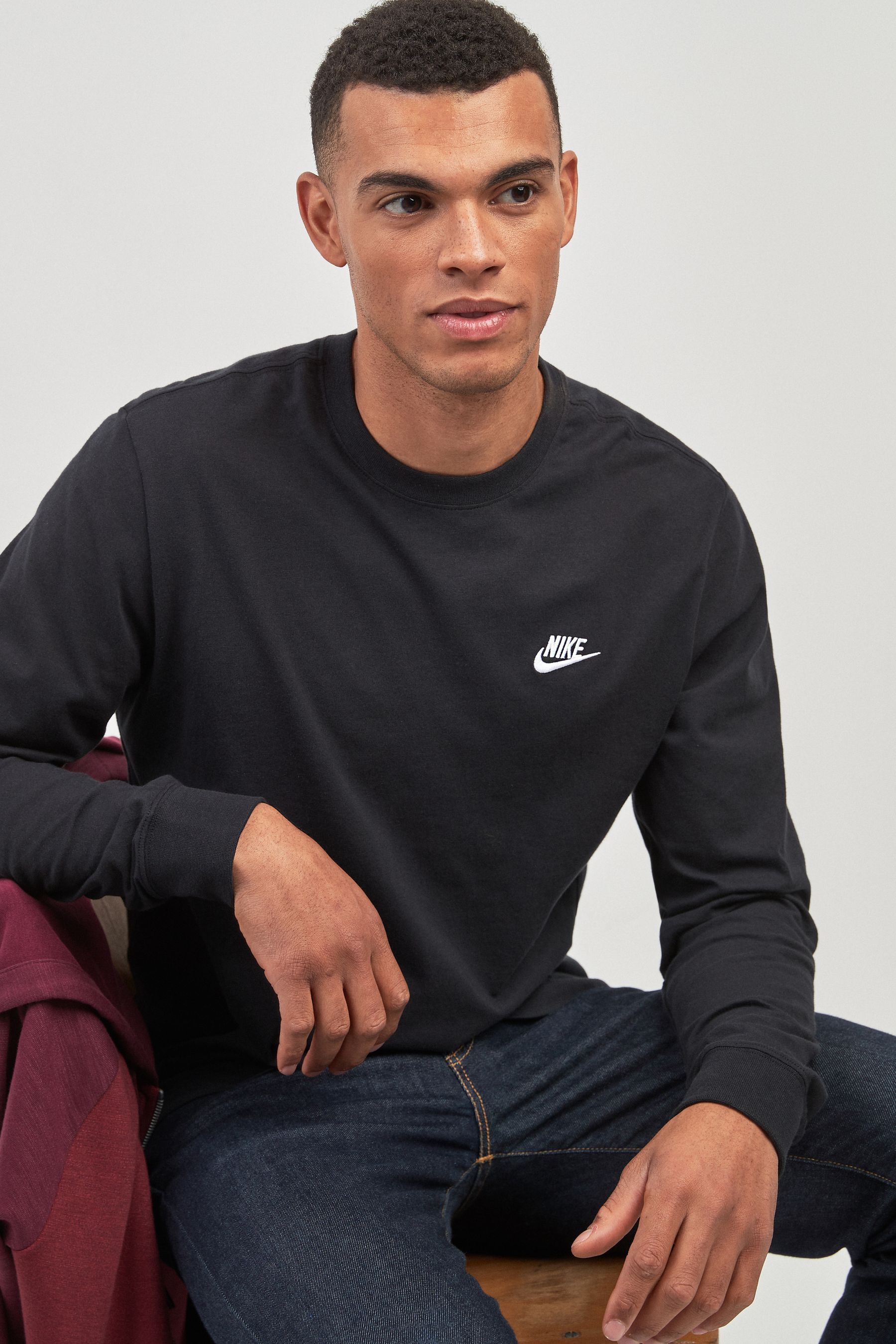 Buy Nike Black Club Long Sleeve T-Shirt from the Next UK online shop
