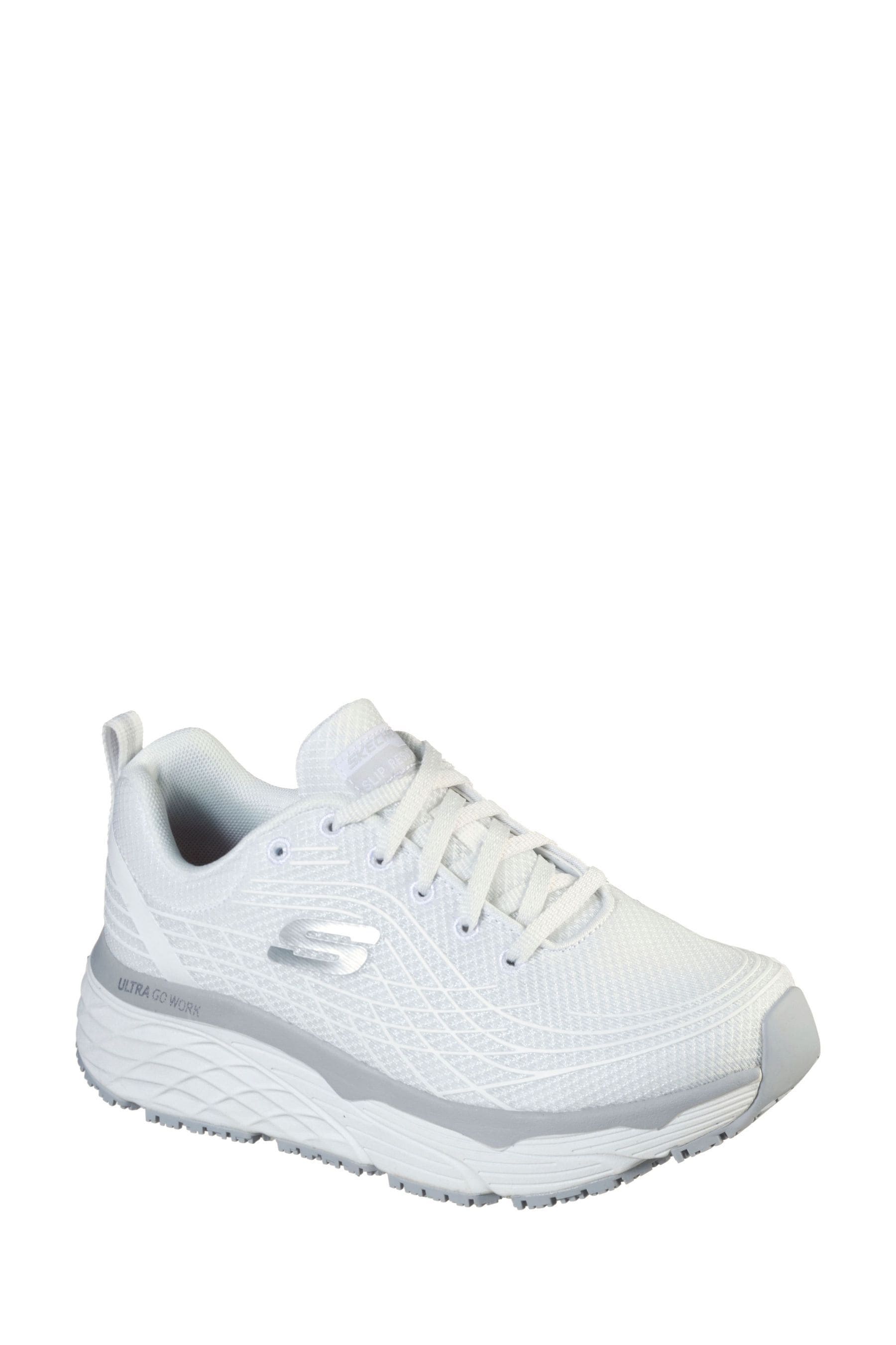 Buy Skechers White Elite Slip Resistant Arch Fit Womens Trainers from ...