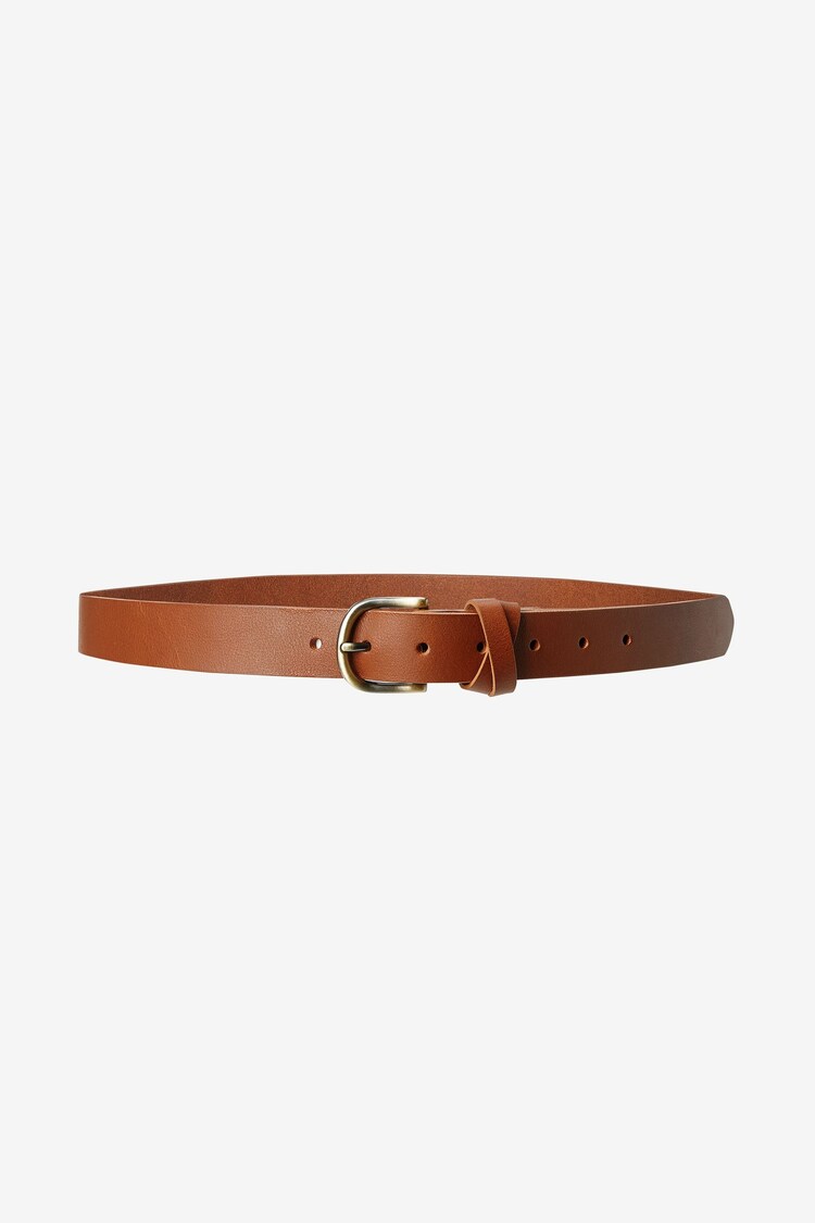 Chocolate Brown Leather Jeans Belt - Image 1 of 1