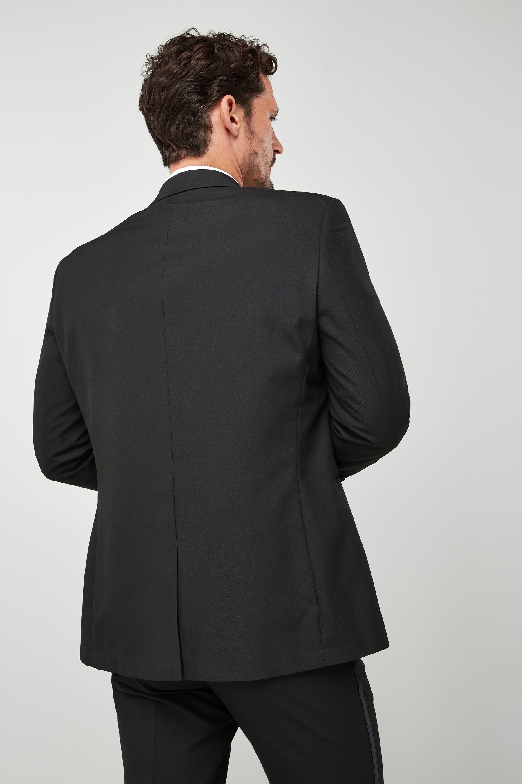 Buy Black Regular Fit Tuxedo Suit Jacket from the Next UK online shop